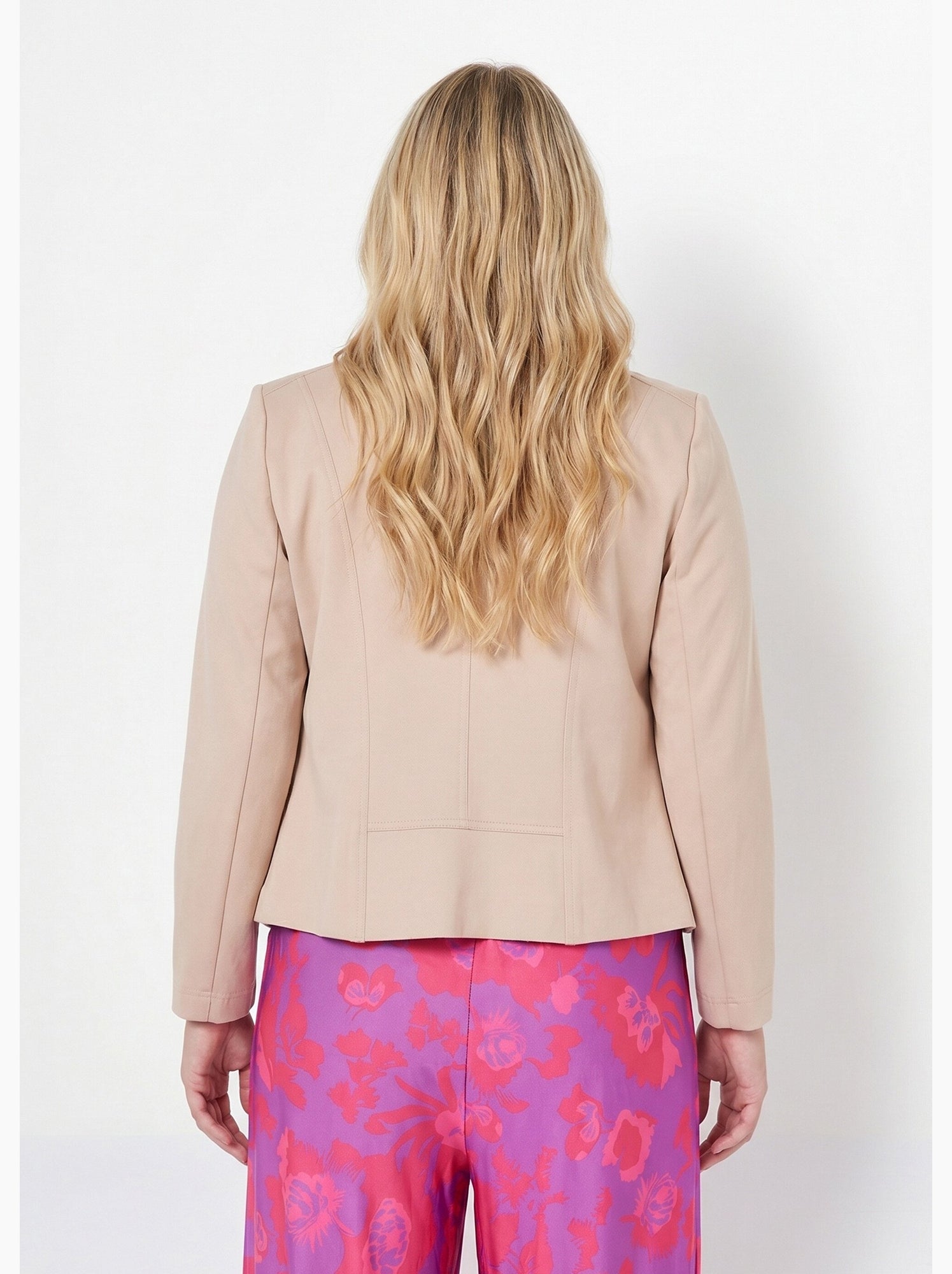 Veste courte zippée droite maille milano - afibel - Beige