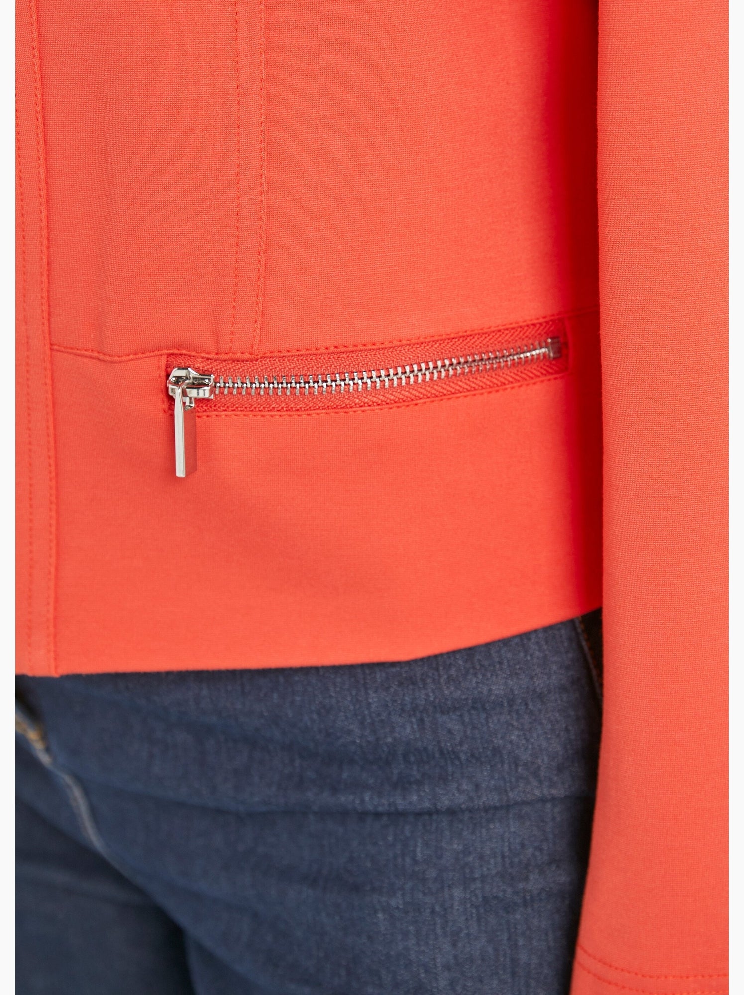 Veste courte zippée droite maille milano - afibel - Orange