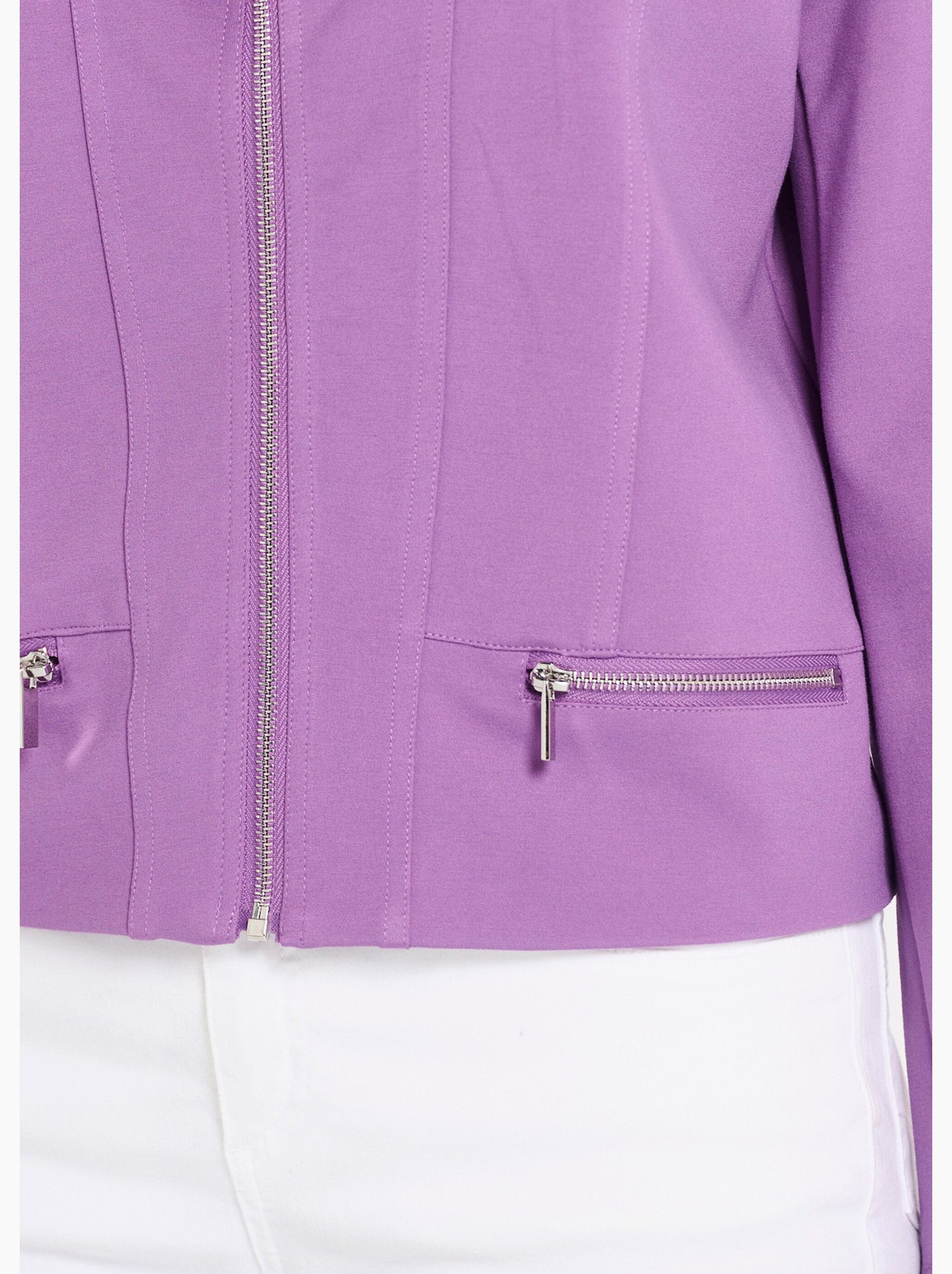 Veste courte zippée droite maille milano - afibel - Violet