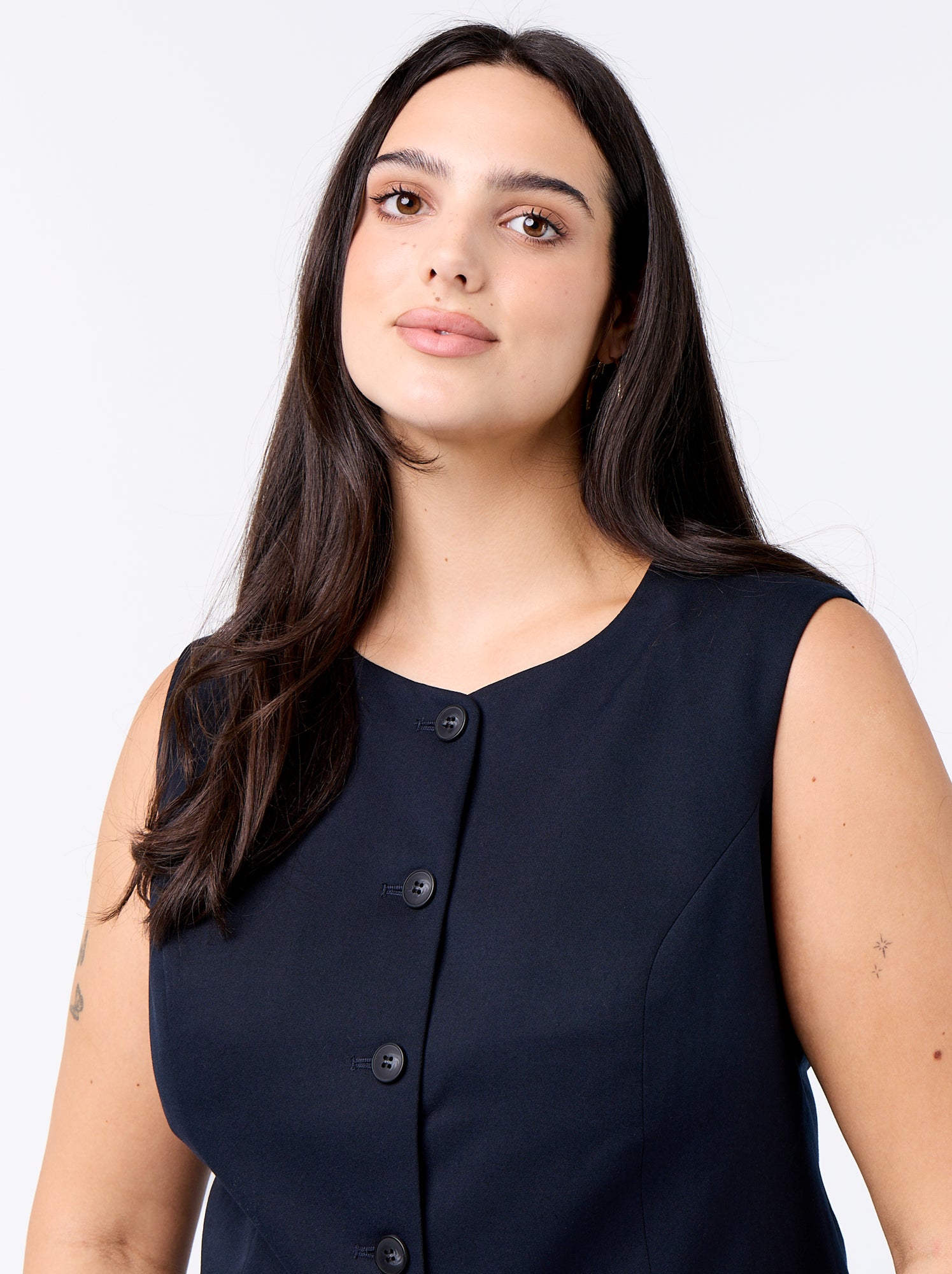 Veste de costume sans manches unie - Bleu