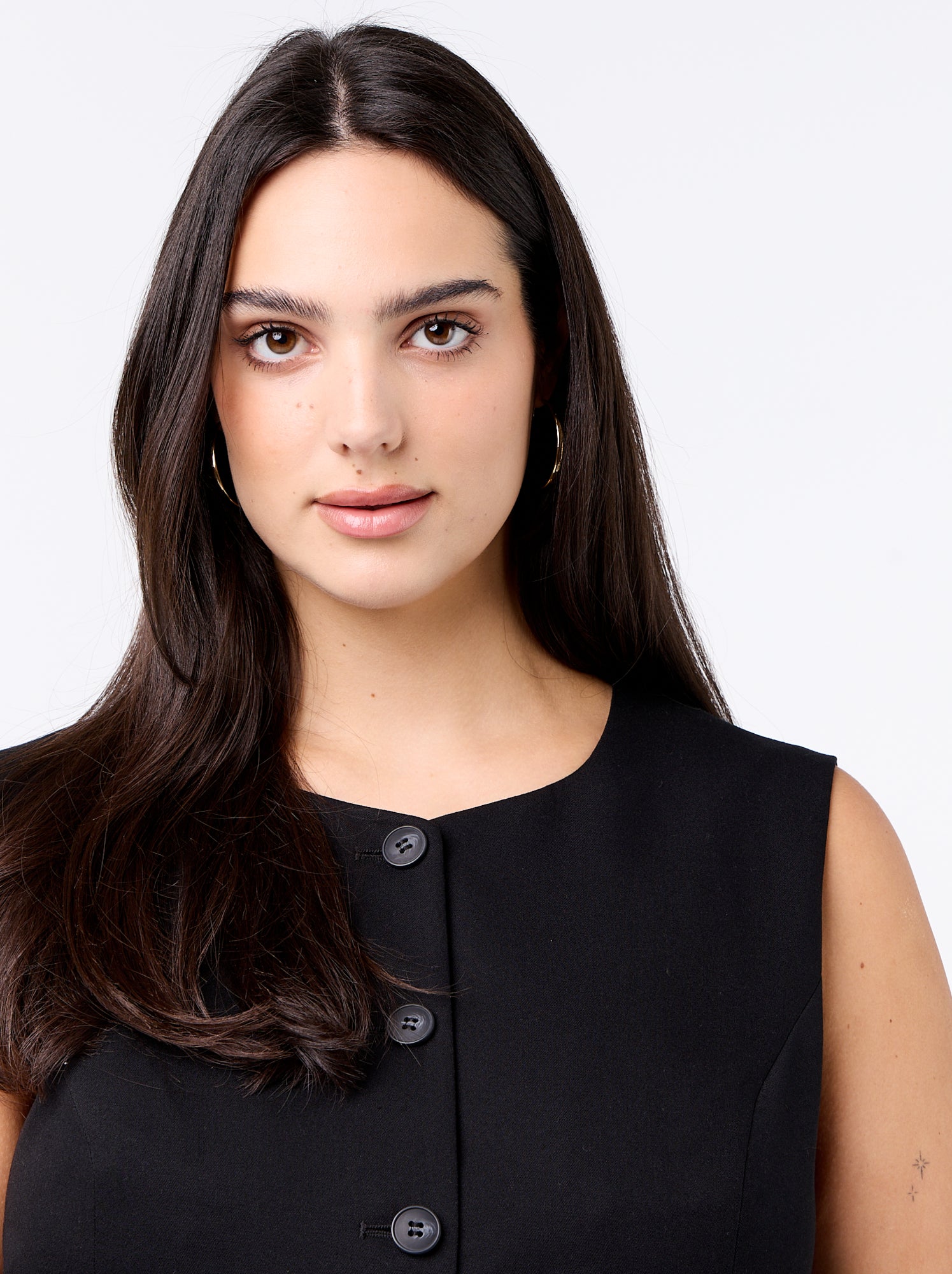 Veste de costume sans manches unie - Noir