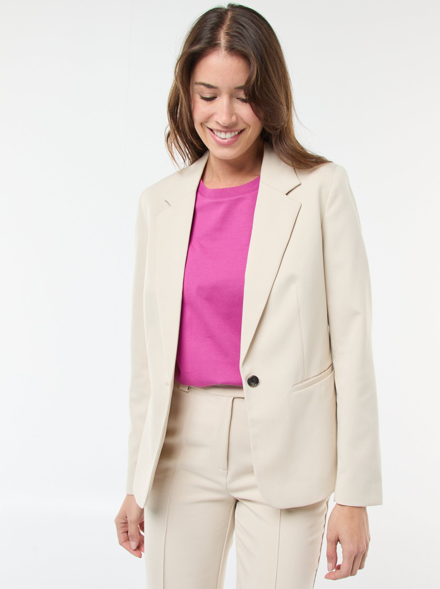 Veste de tailleur à manches longues - Beige