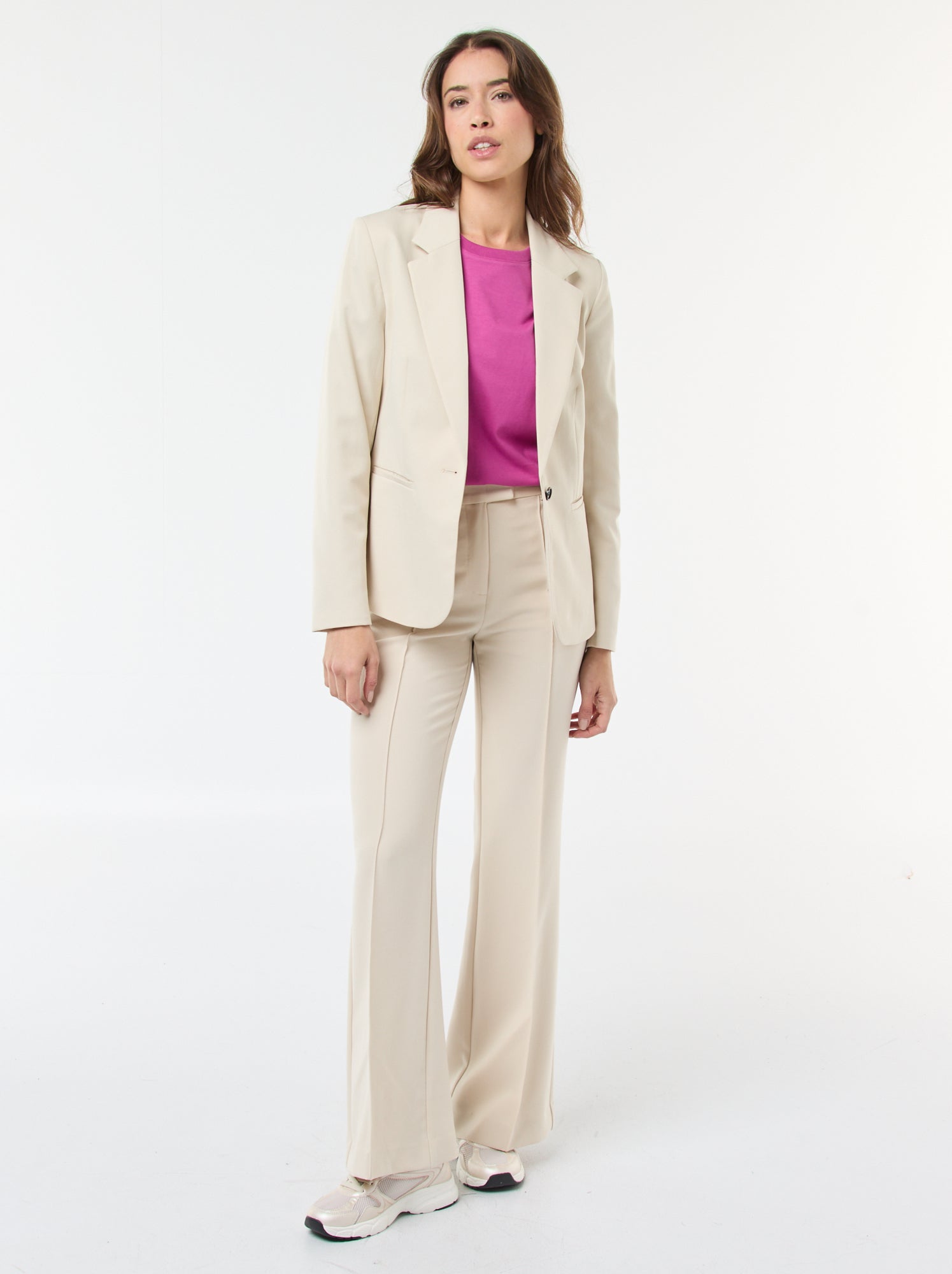 Veste de tailleur à manches longues - Beige