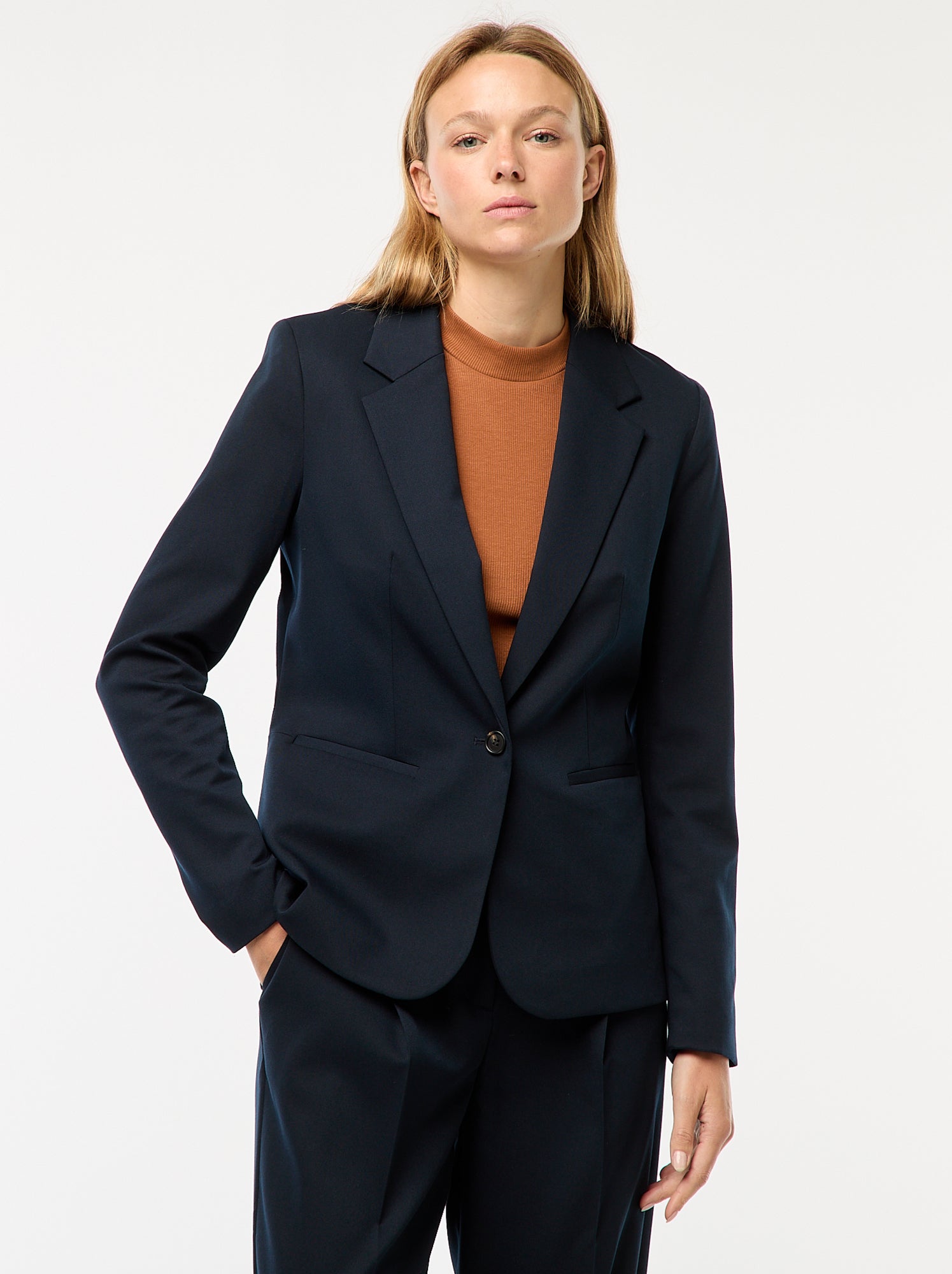 Veste de tailleur à manches longues - Bleu
