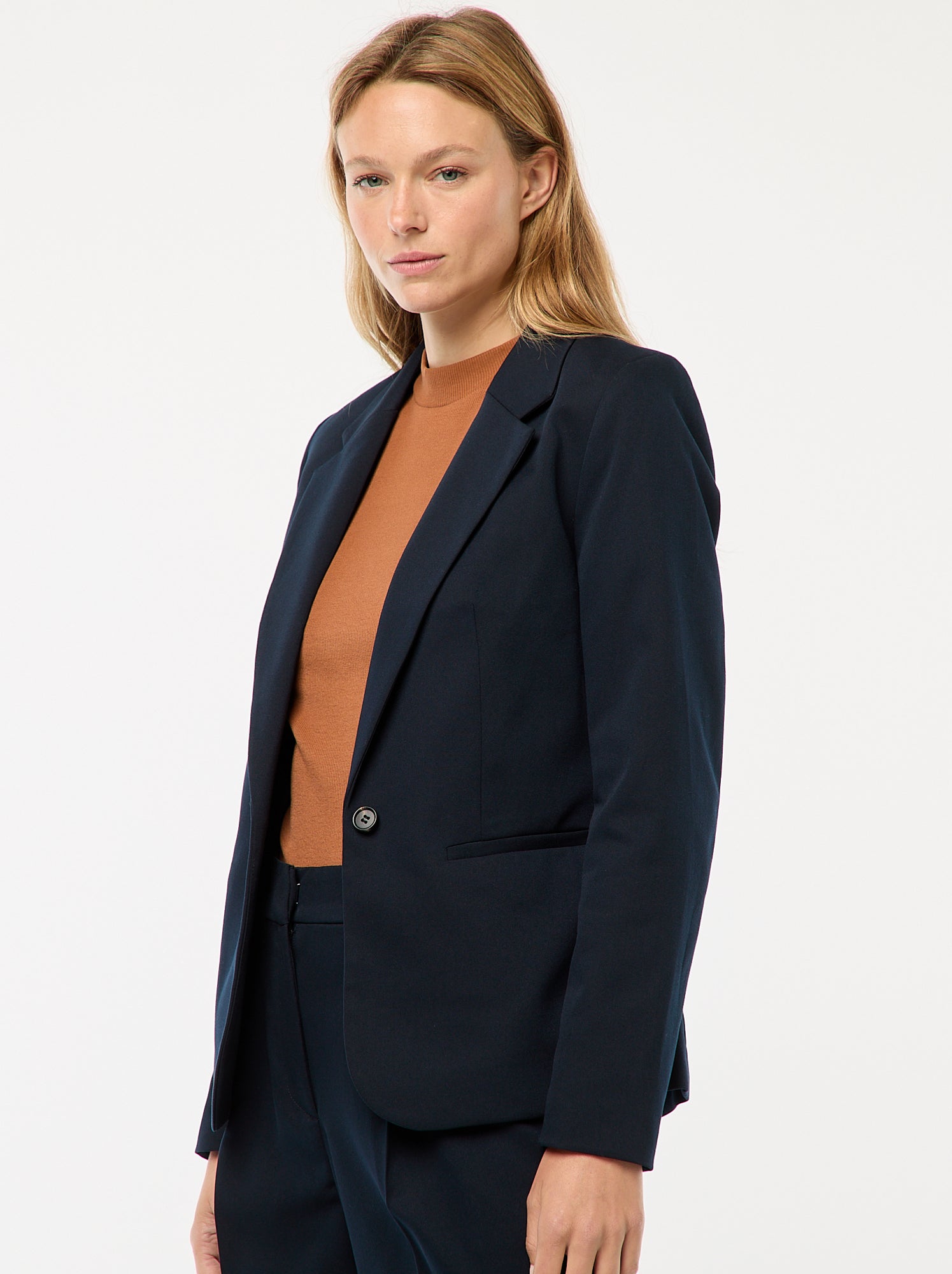 Veste de tailleur à manches longues - Bleu