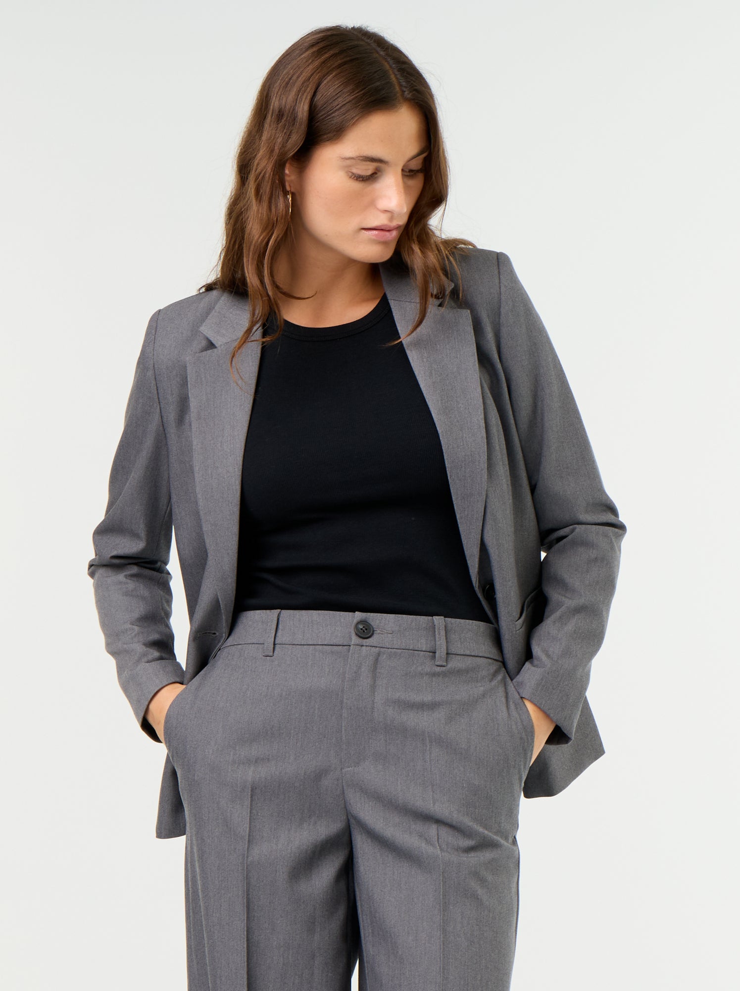 Veste de tailleur à manches longues - Gris
