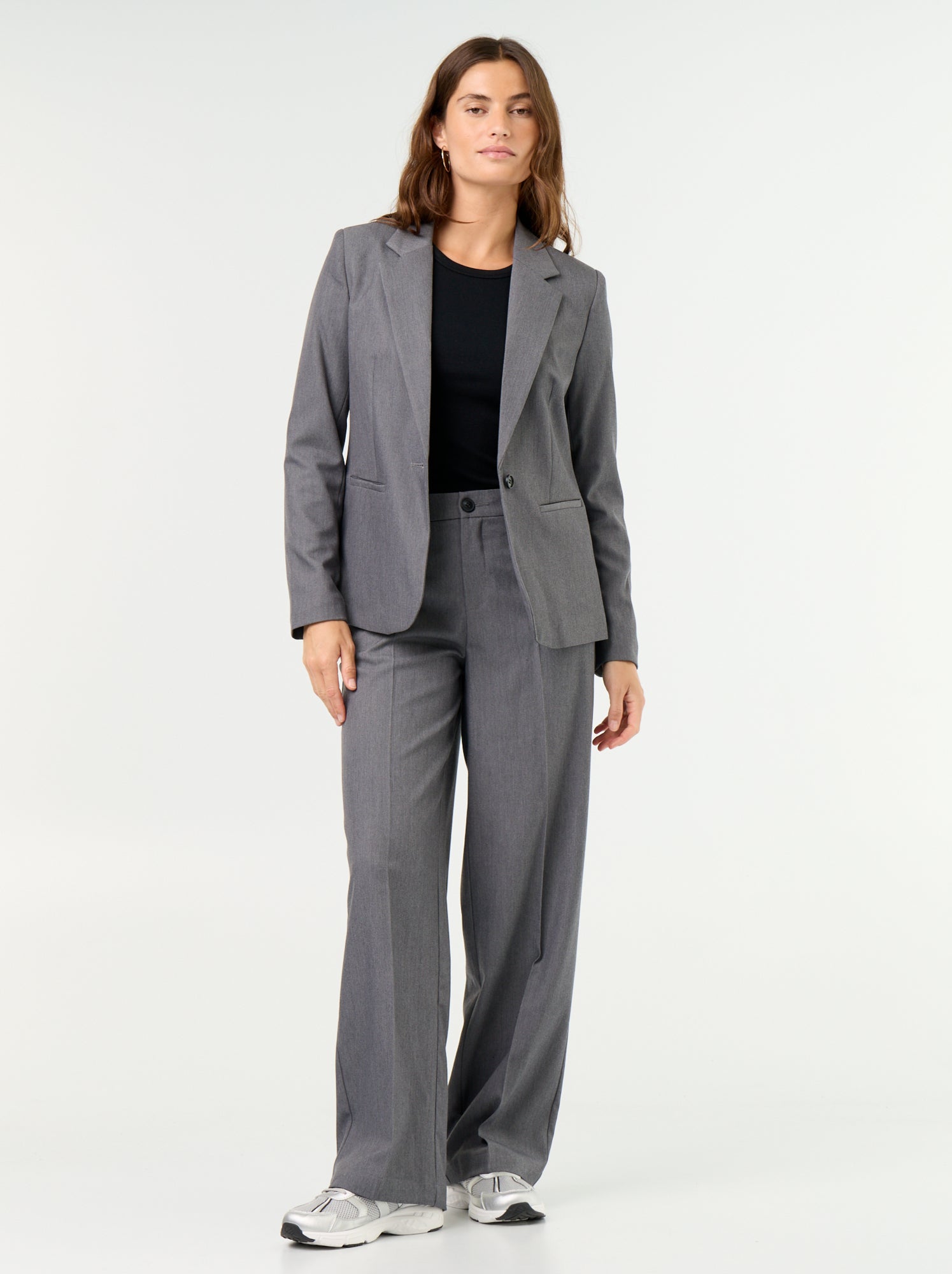 Veste de tailleur à manches longues - Gris