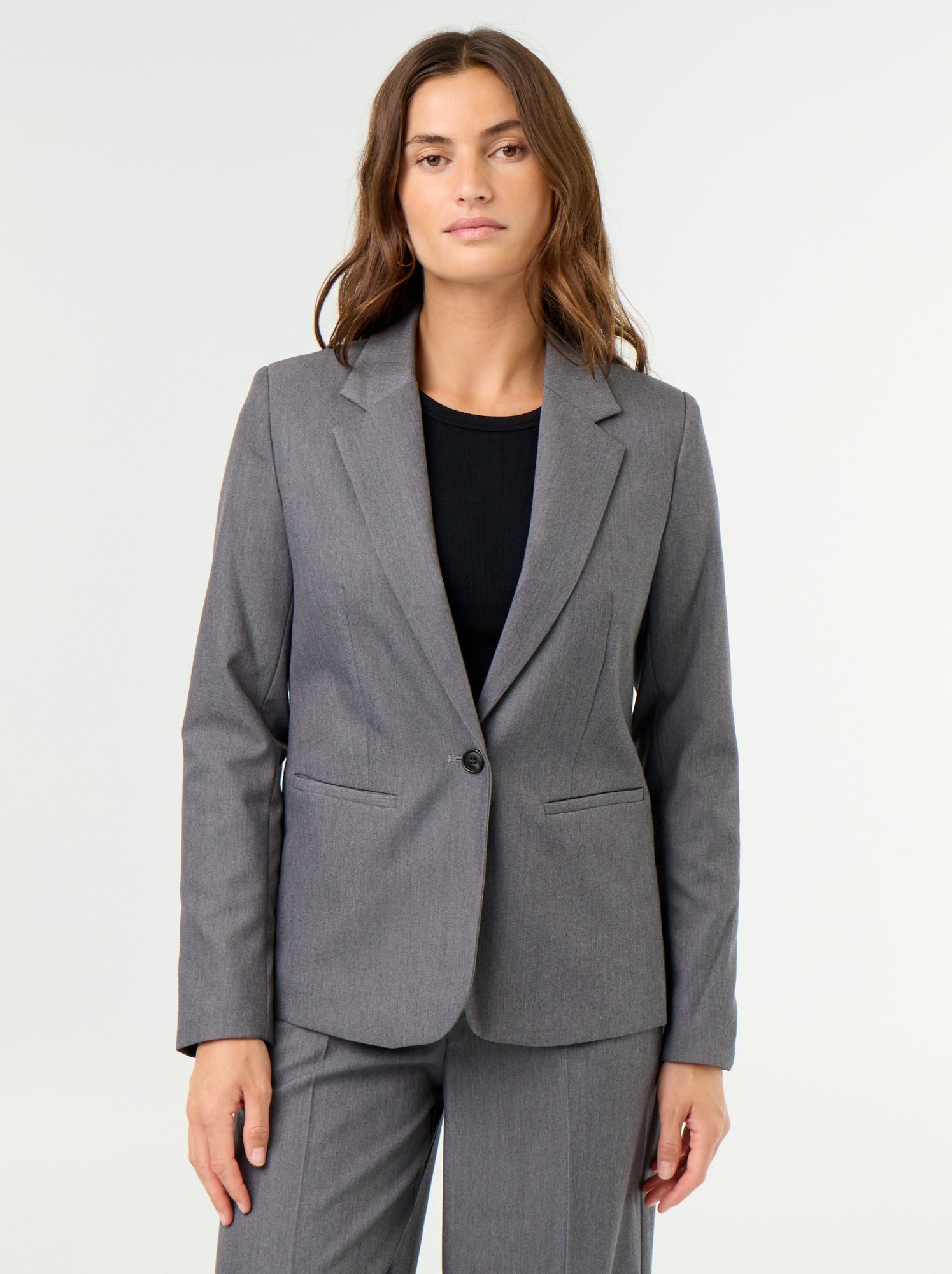 Veste de tailleur à manches longues - Gris