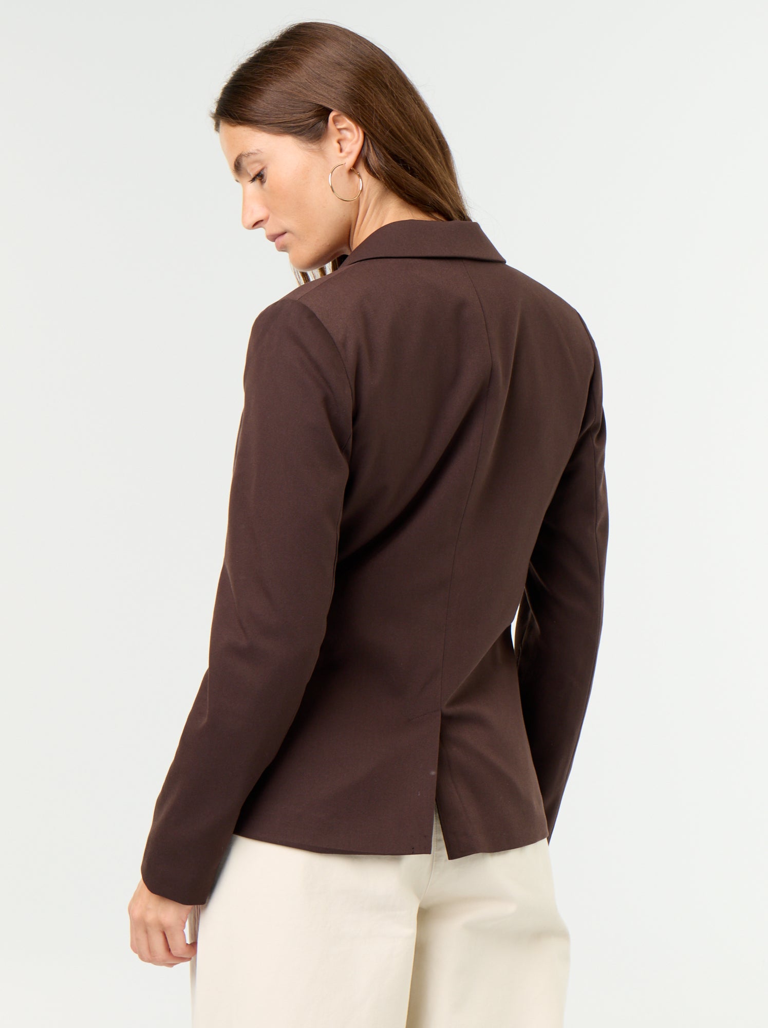 Veste de tailleur à manches longues - Marron (DMN63_18)