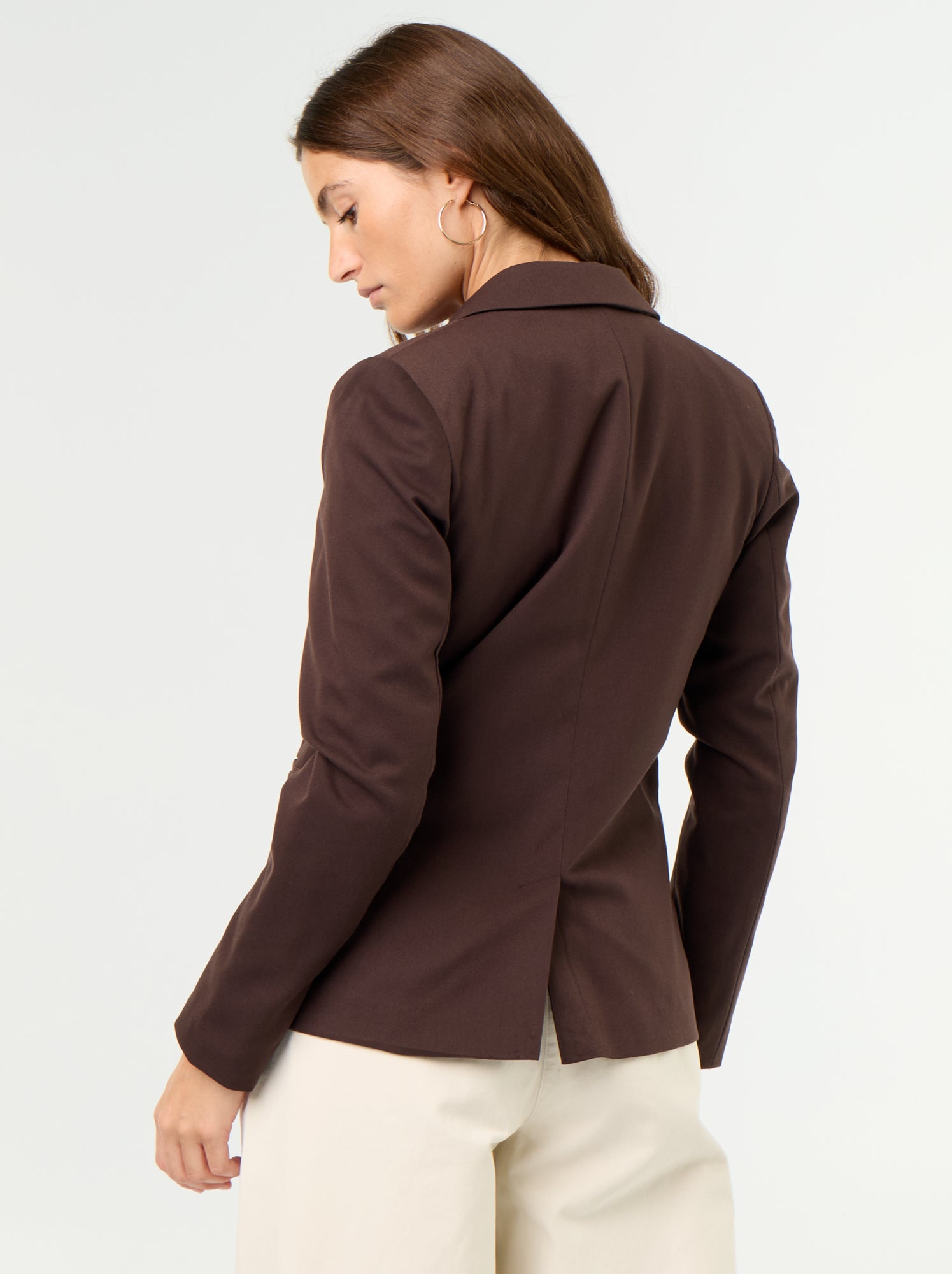 Veste de tailleur à manches longues - Marron (DMN63_20)