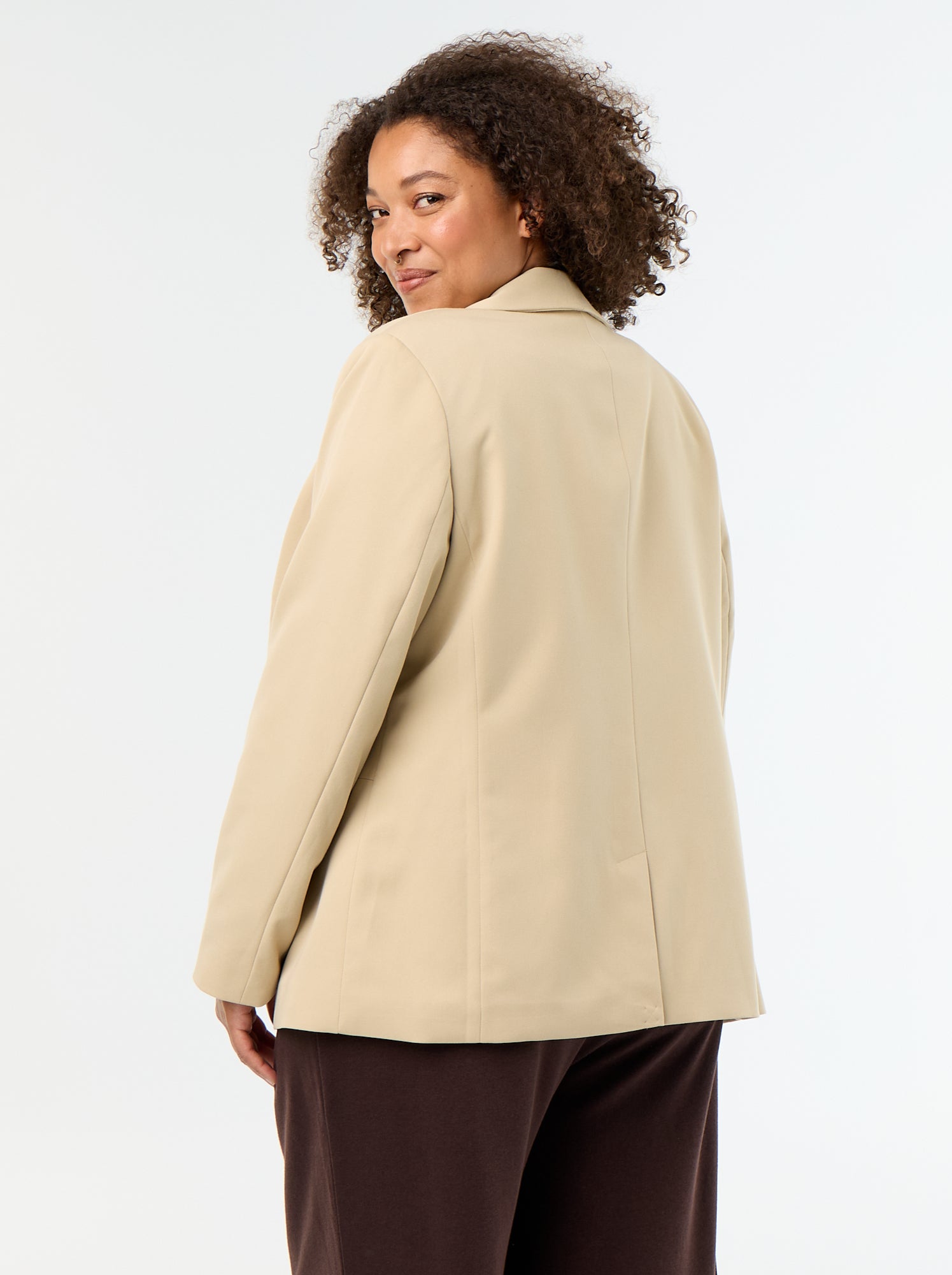 Veste de tailleur longue - Beige