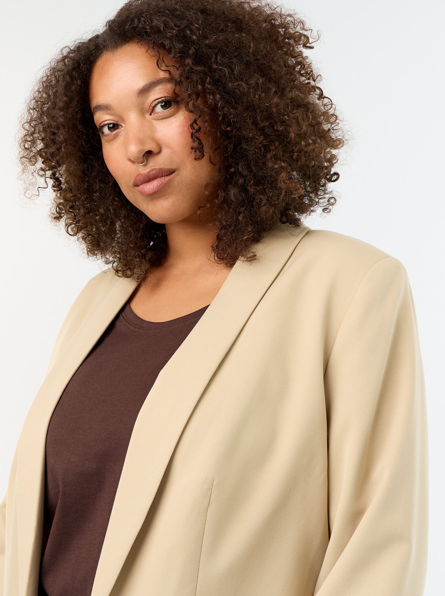 Veste de tailleur longue - Beige