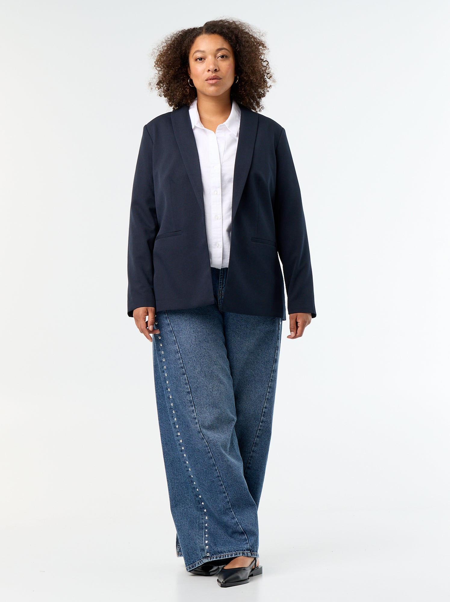 Veste de tailleur longue - Bleu