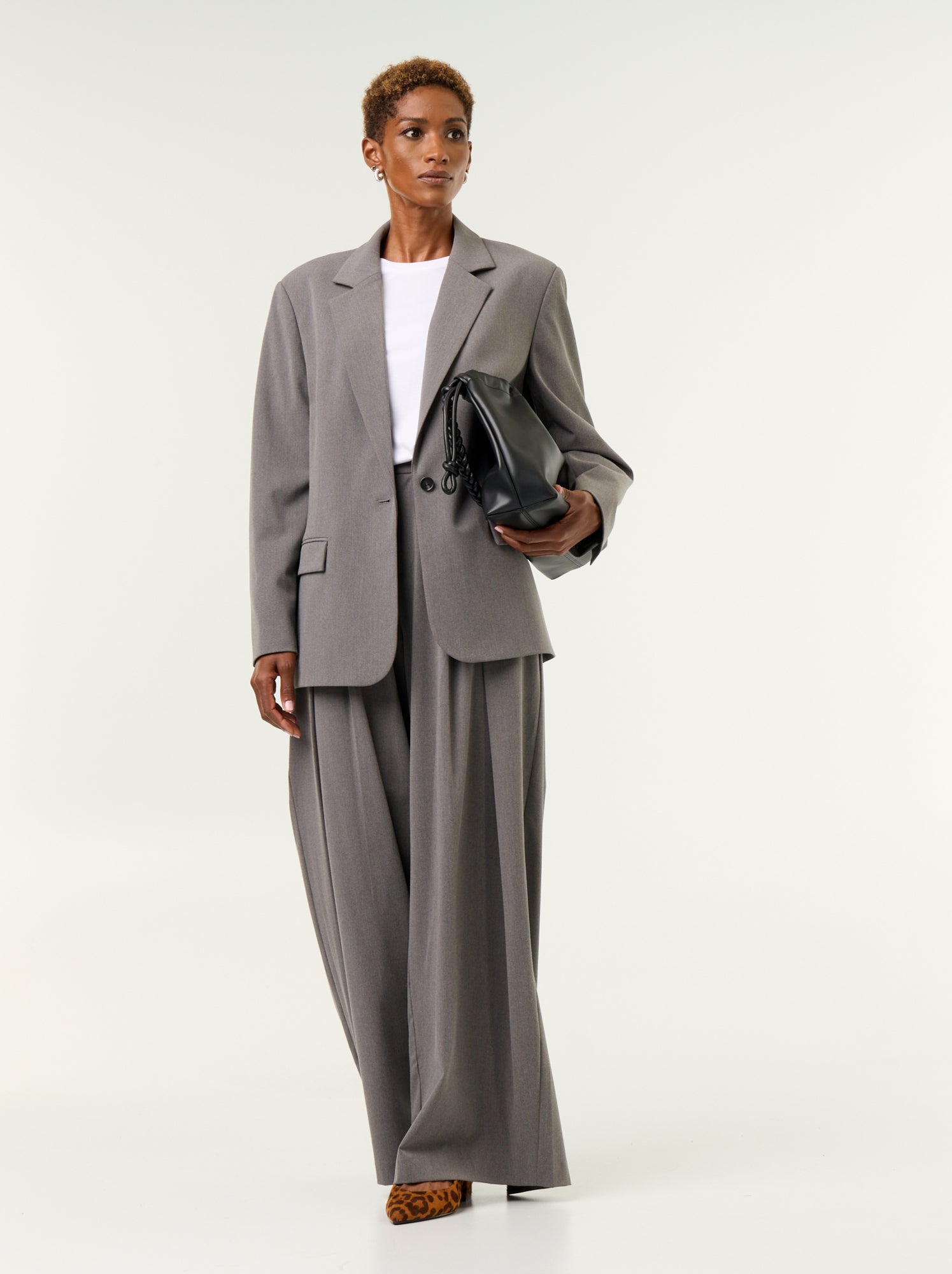 Veste de tailleur longue - Gris