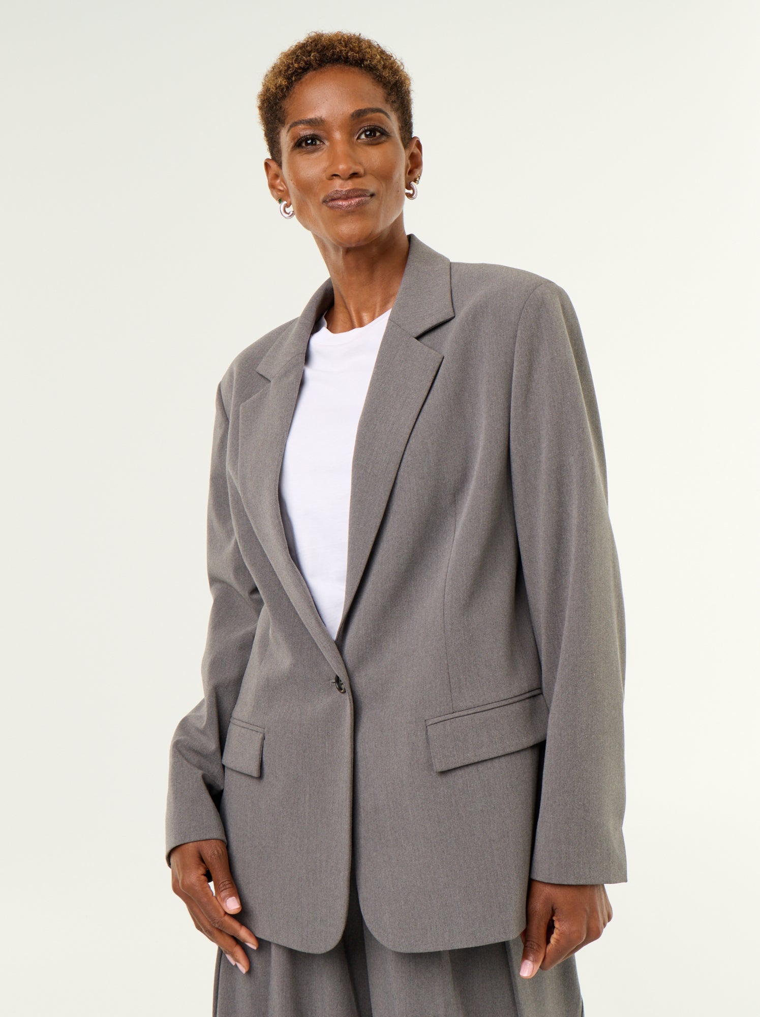 Veste de tailleur longue - Gris