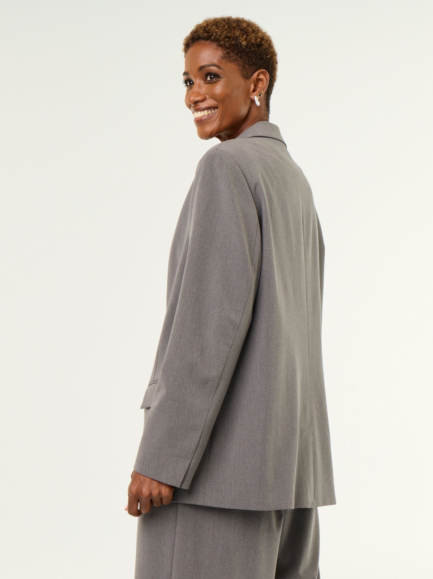 Veste de tailleur longue - Gris