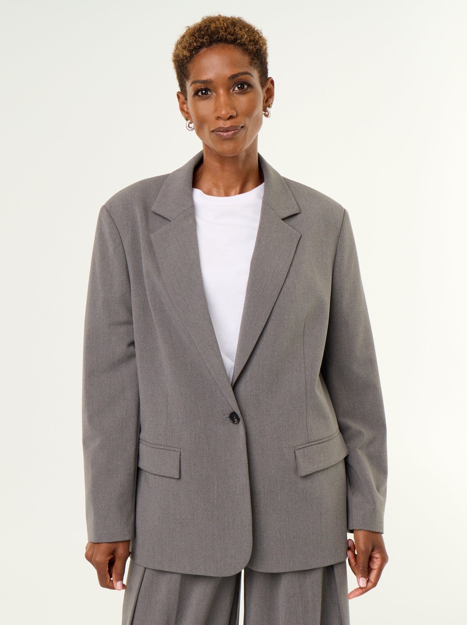 Veste de tailleur longue - Gris