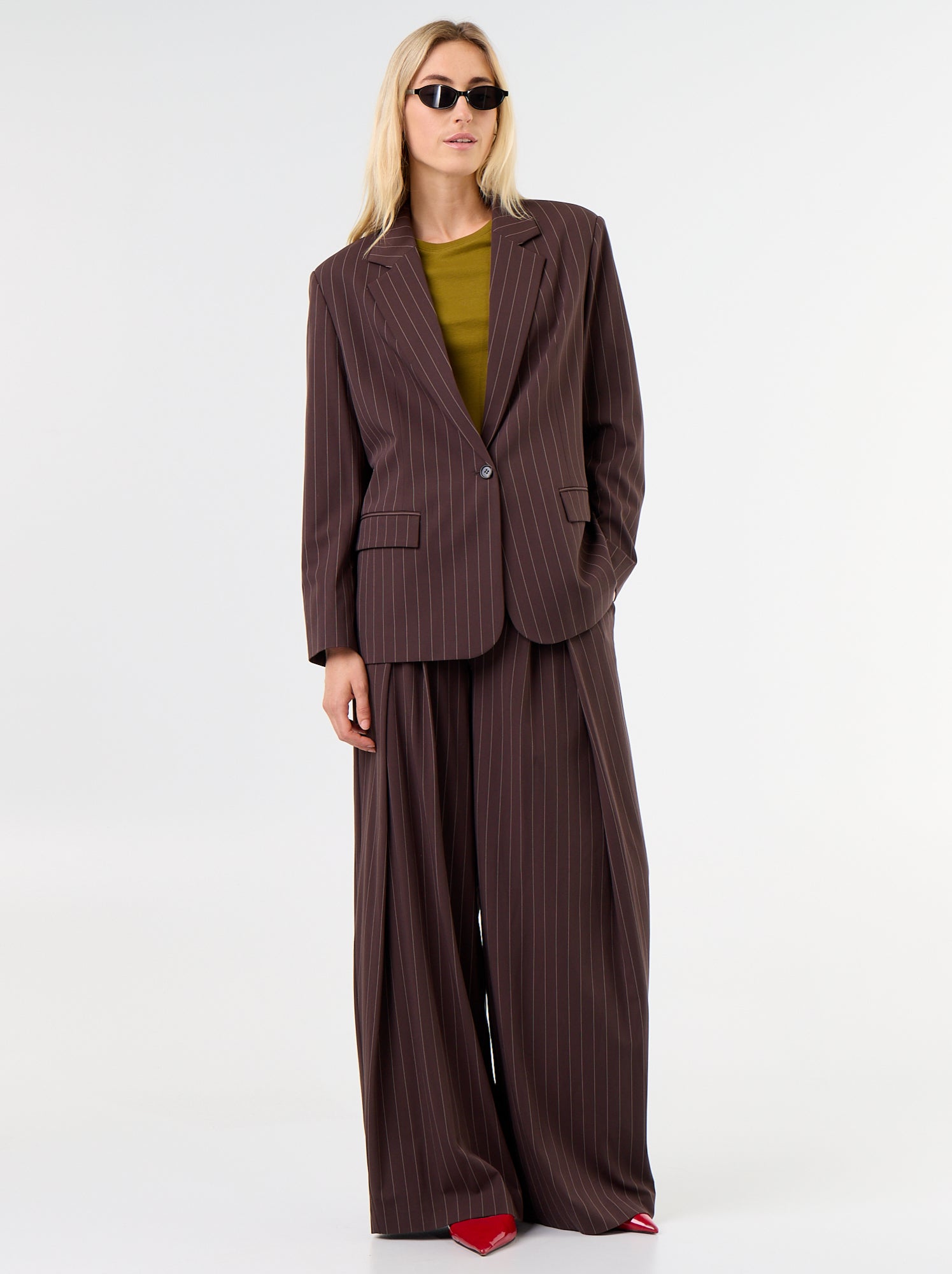 Veste de tailleur longue - Marron (FZW07_2)