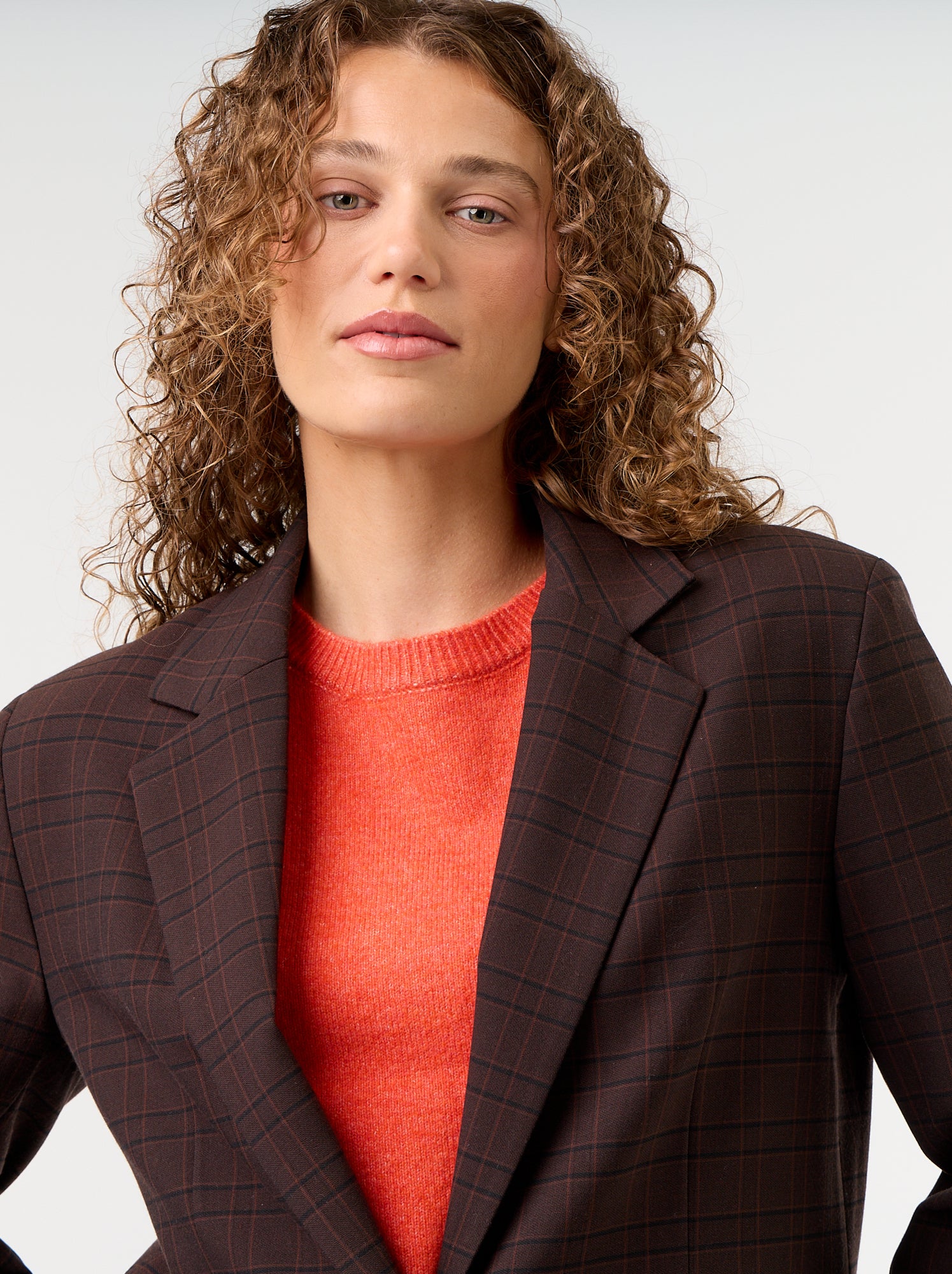 Veste de tailleur longue - Marron (FZW07_5)