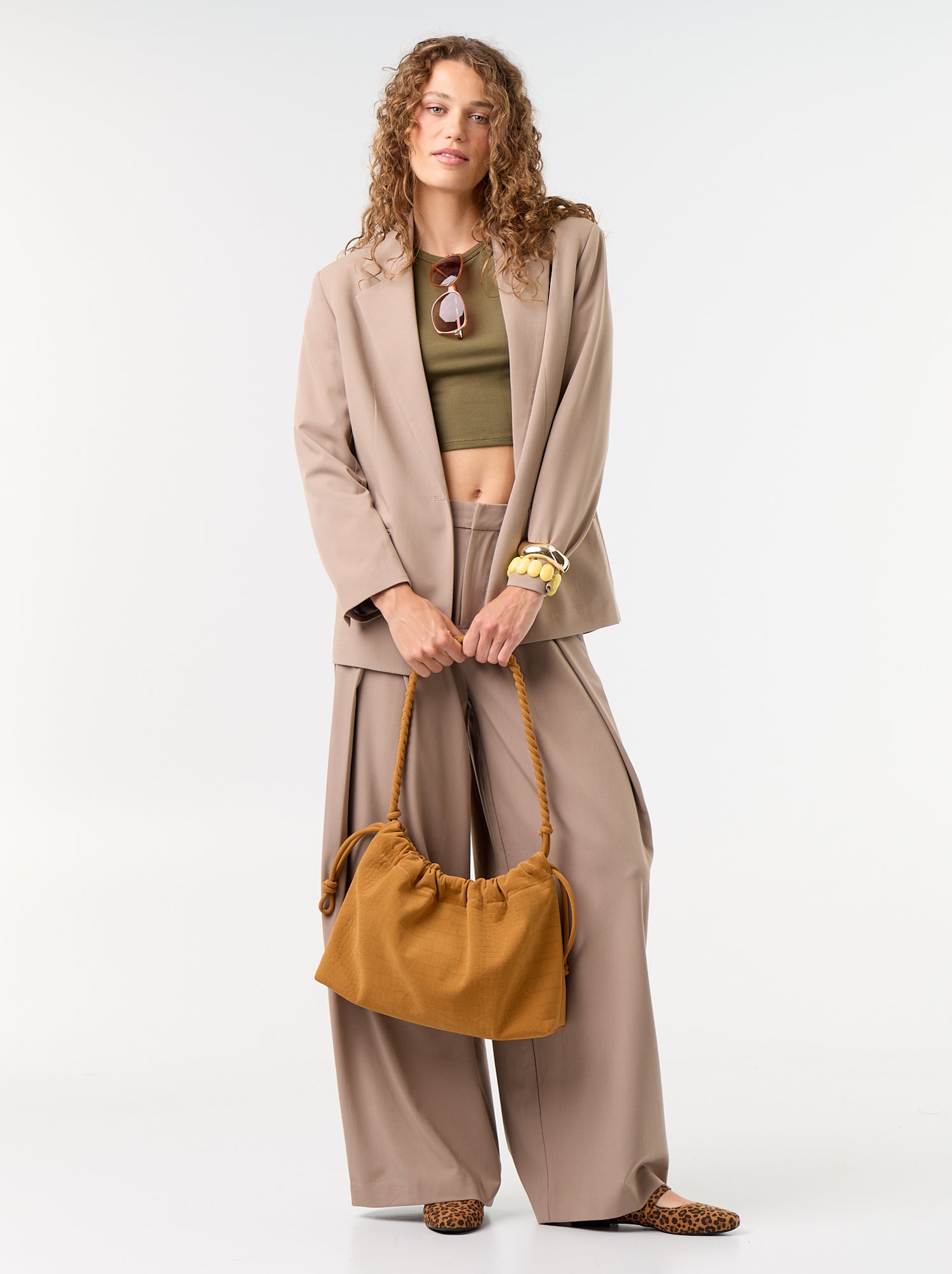 Veste de tailleur longue - Marron (FZW07_6)