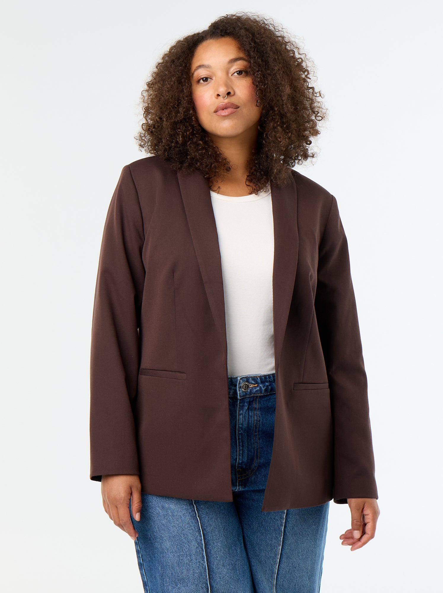 Veste de tailleur longue - Marron