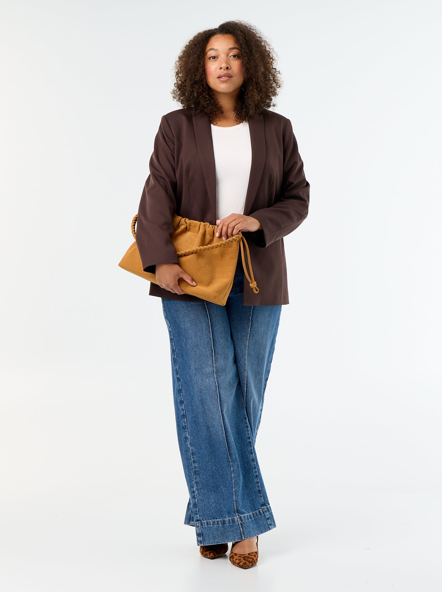 Veste de tailleur longue - Marron