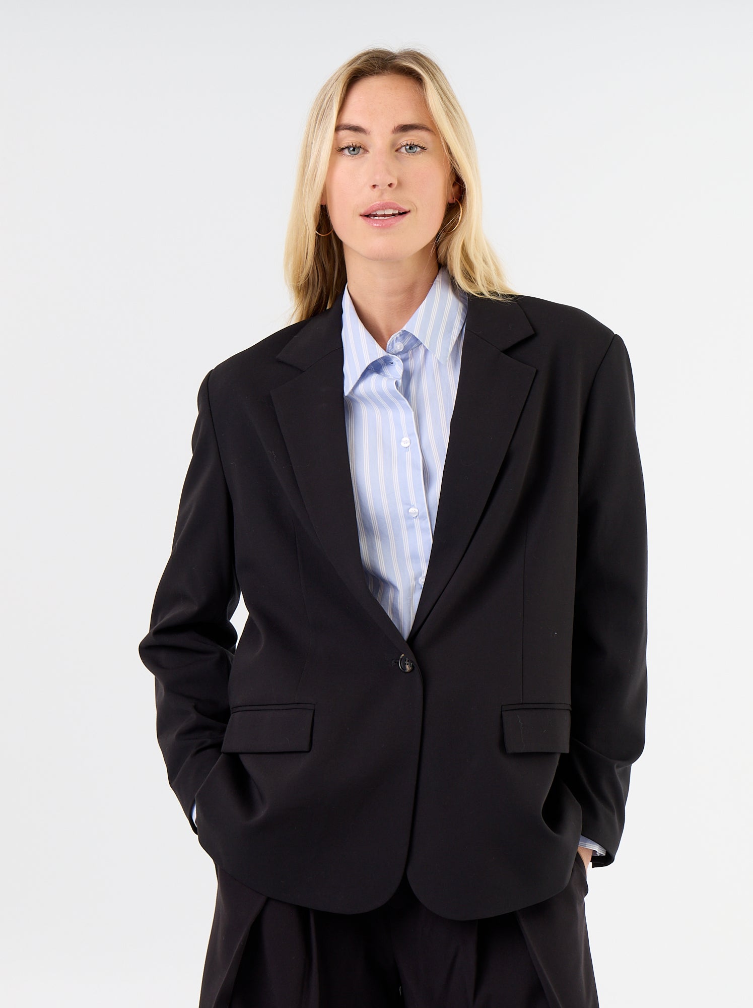 Veste de tailleur longue - Noir