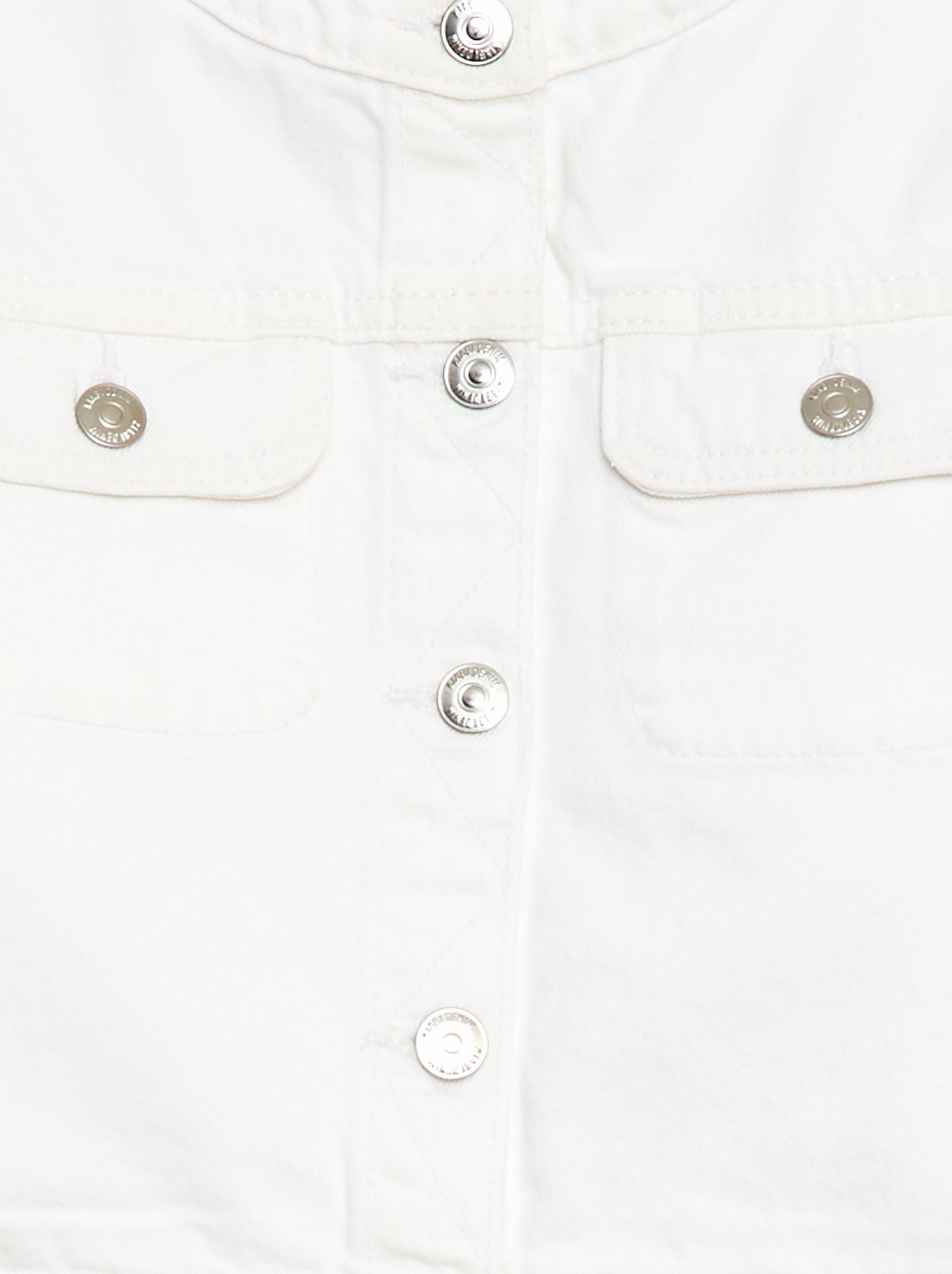 Veste en denim à col rond - Blanc