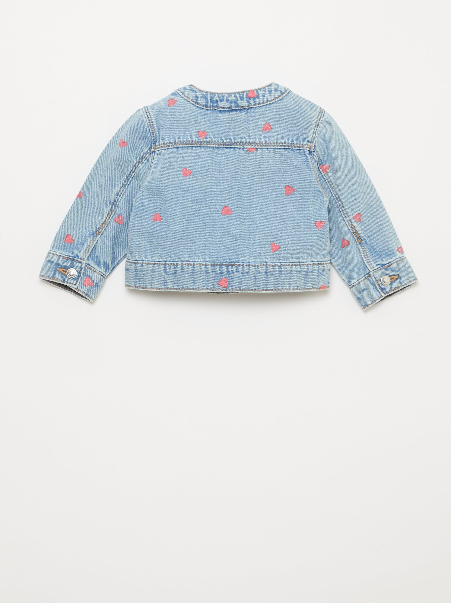 Veste en denim à col rond - Bleu (EUP70_3)