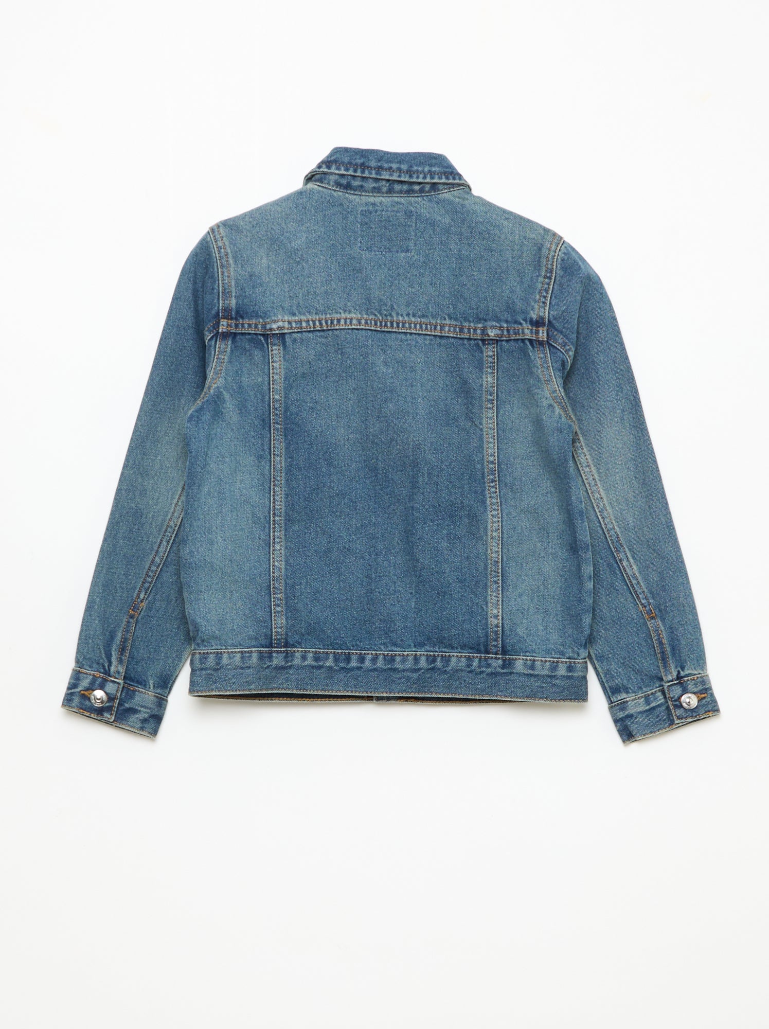Veste en denim avec ouverture boutonnée - Bleu