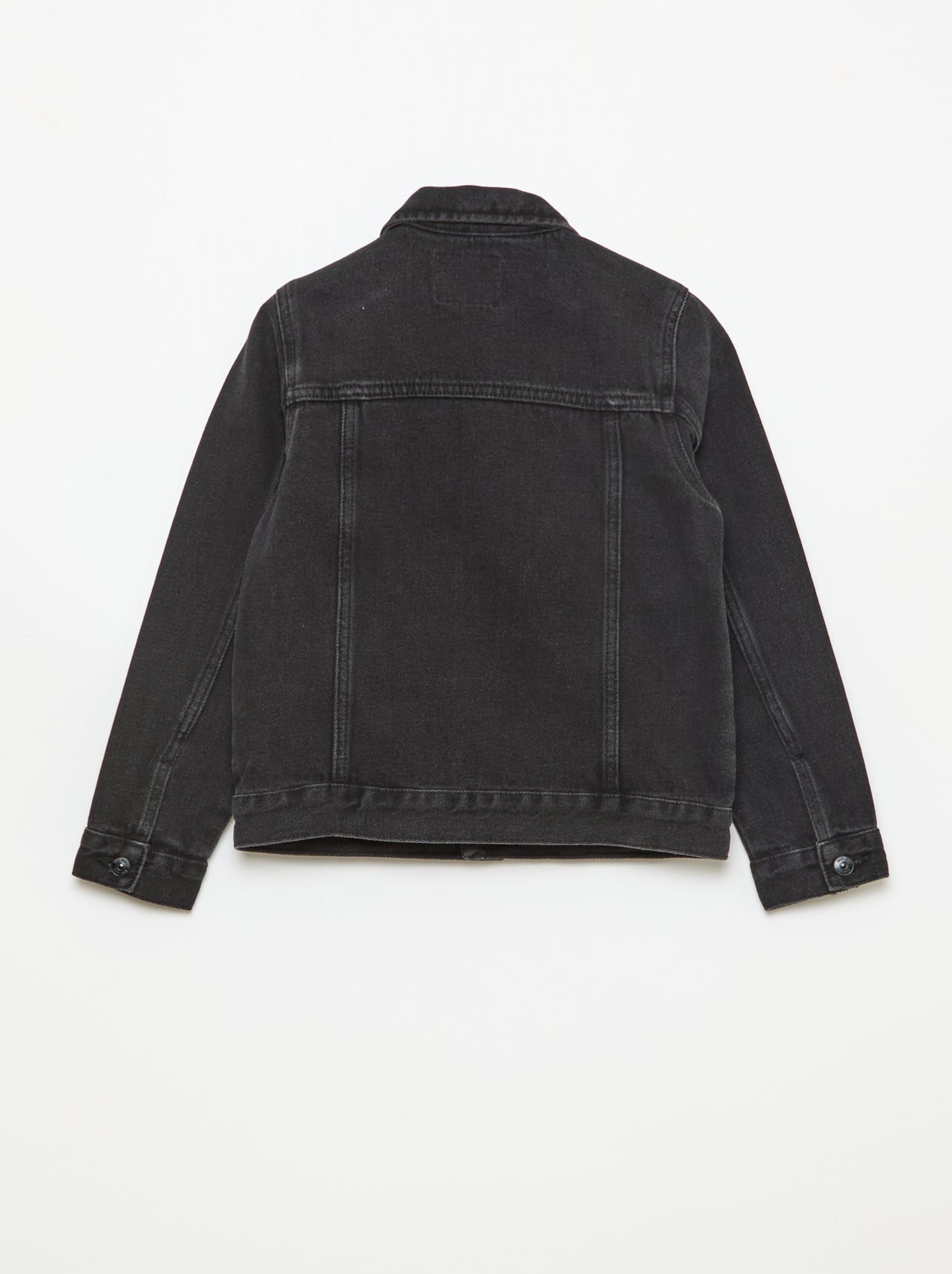 Veste en denim avec ouverture boutonnée - Noir