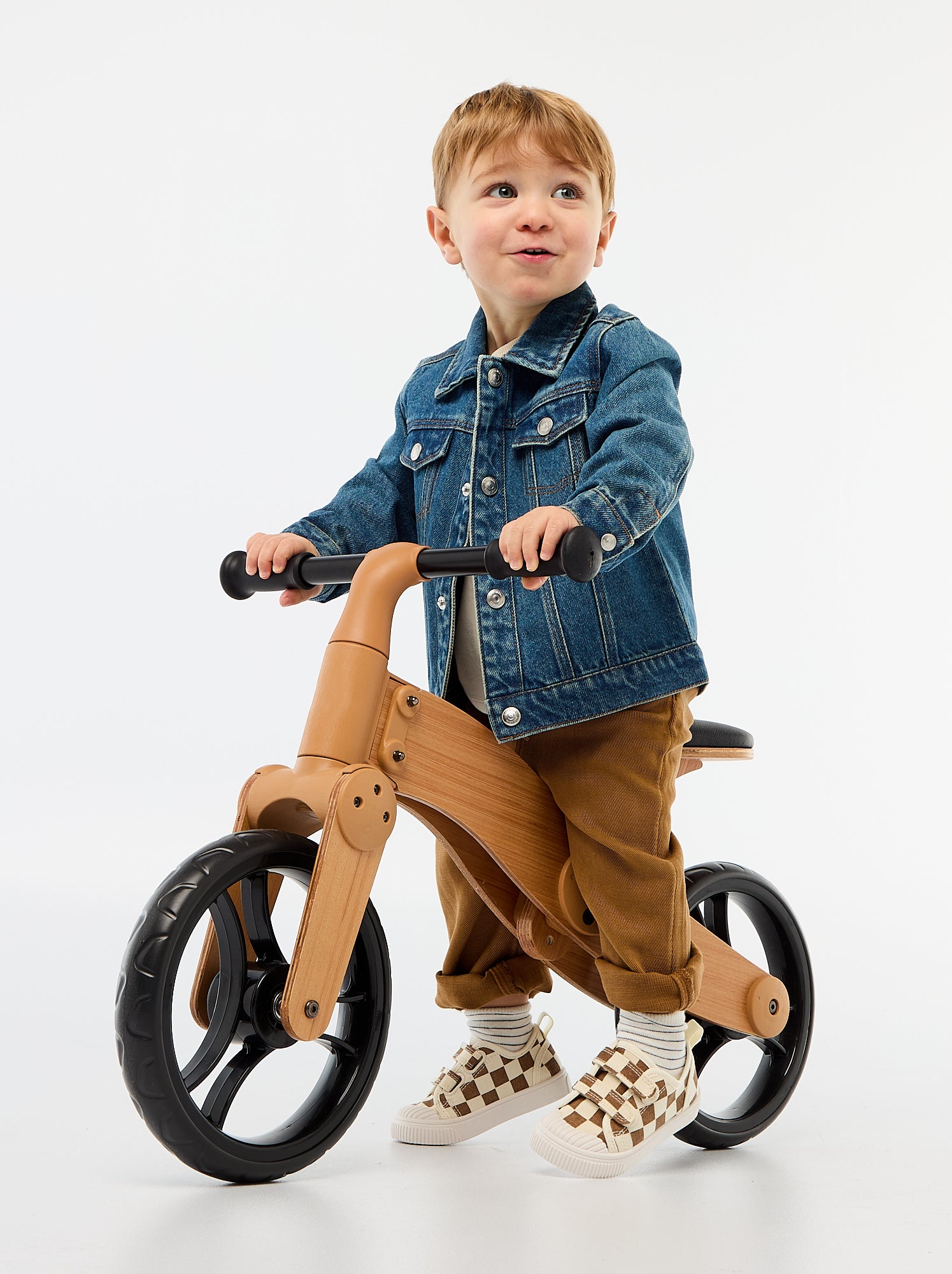 Veste en denim avec ouverture pressionnée - Bleu