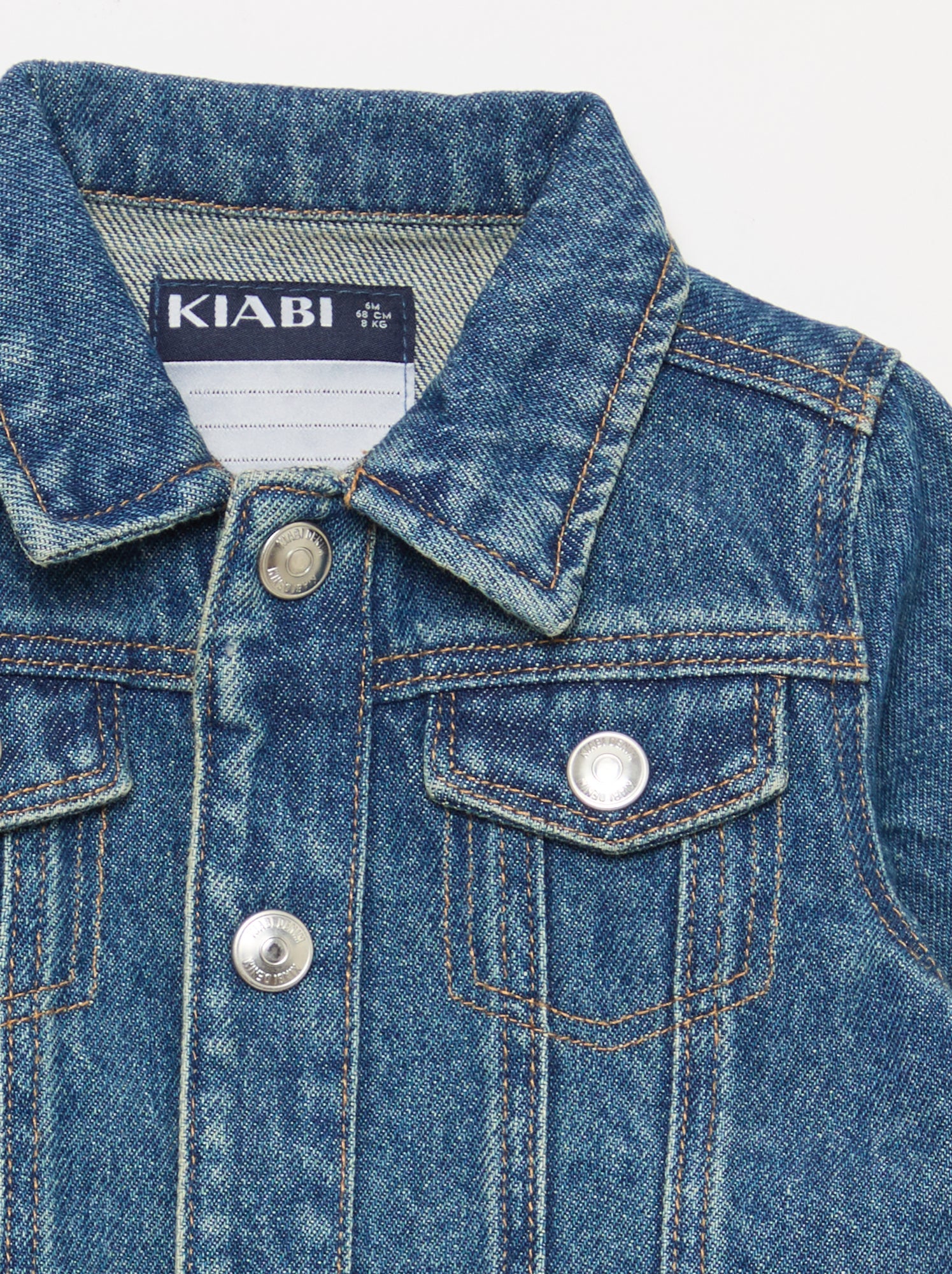 Veste en denim avec ouverture pressionnée - Bleu
