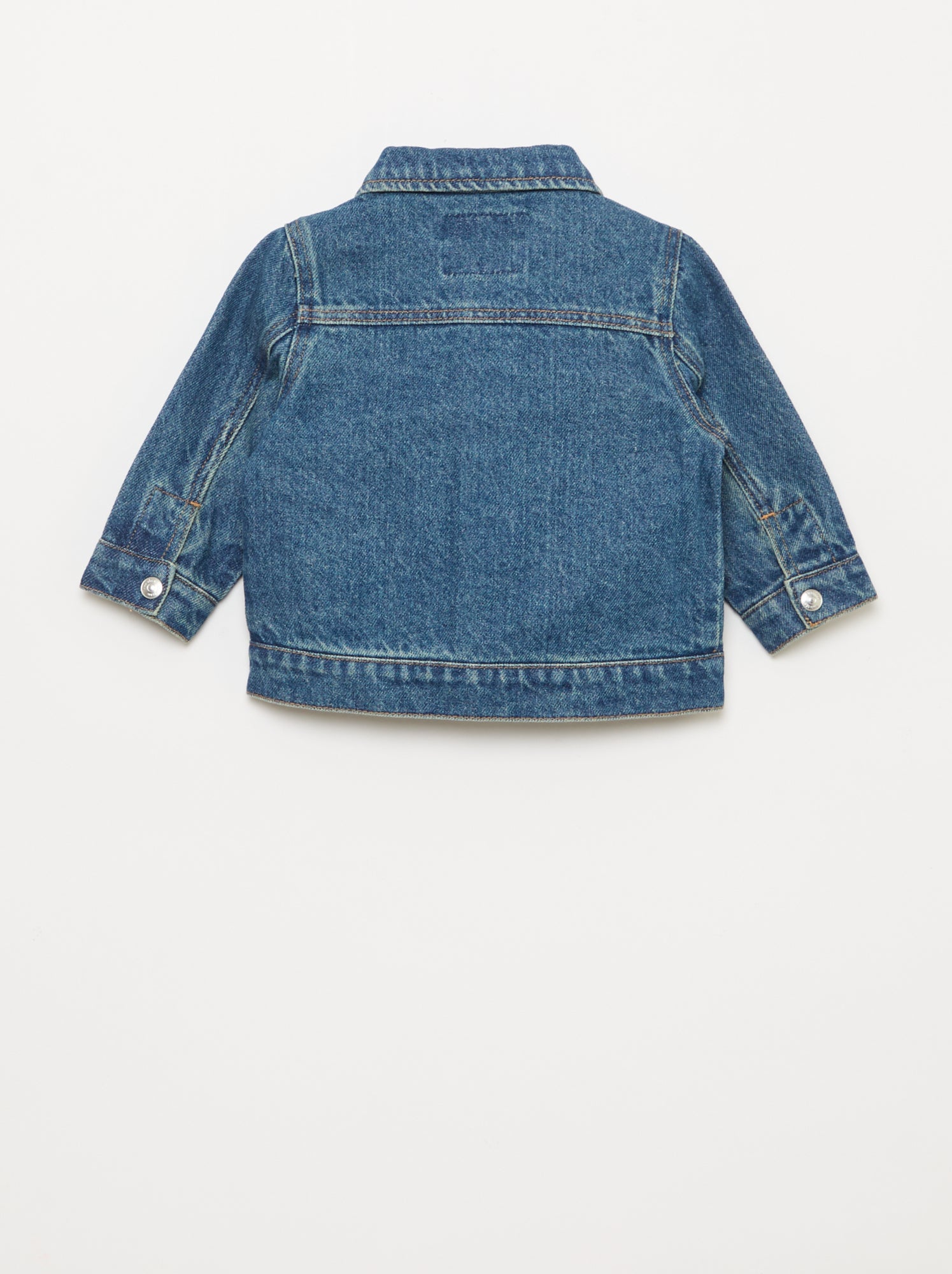 Veste en denim avec ouverture pressionnée - Bleu