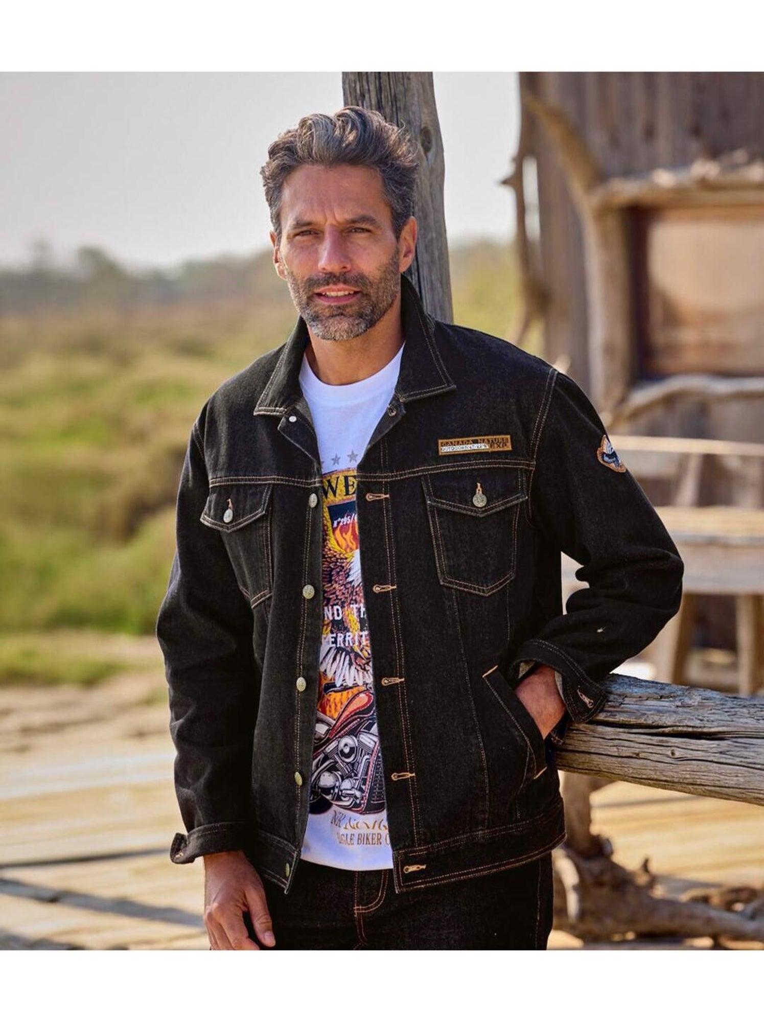 Veste en Jean Eagle Canyon   - ATLAS FOR MEN - Noir
