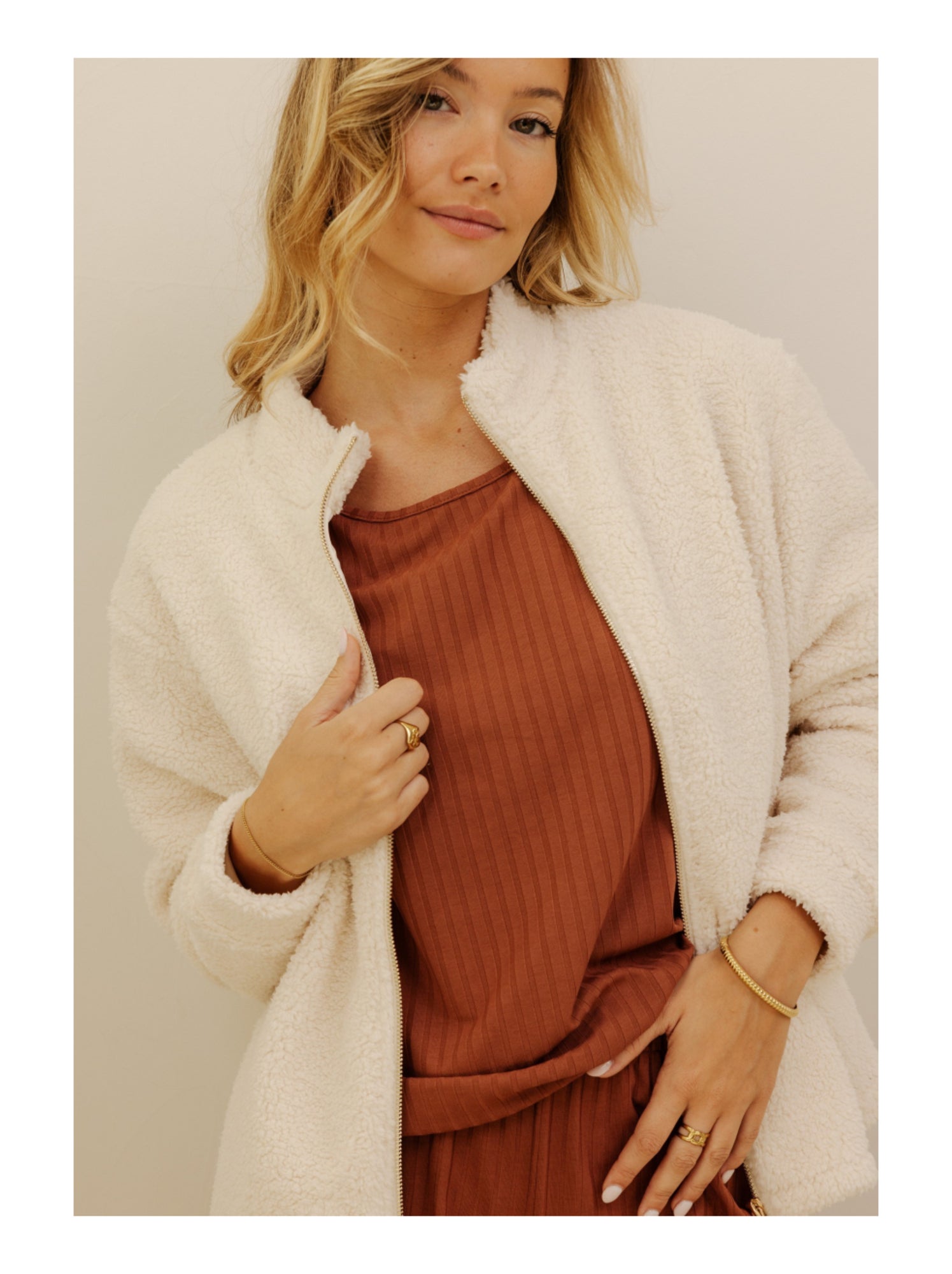 Veste en sherpa clarissa - Beige