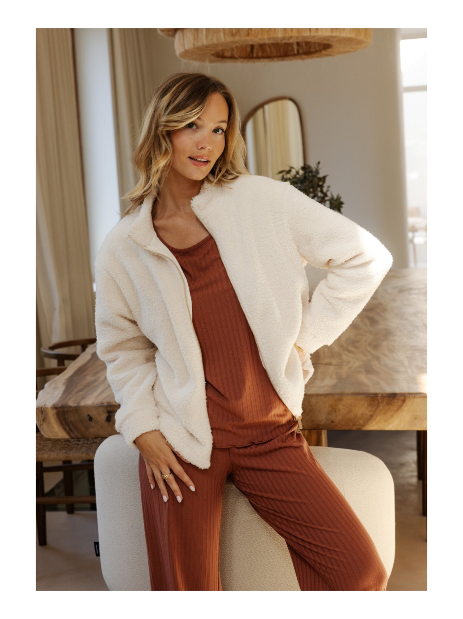 Veste en sherpa clarissa - Beige