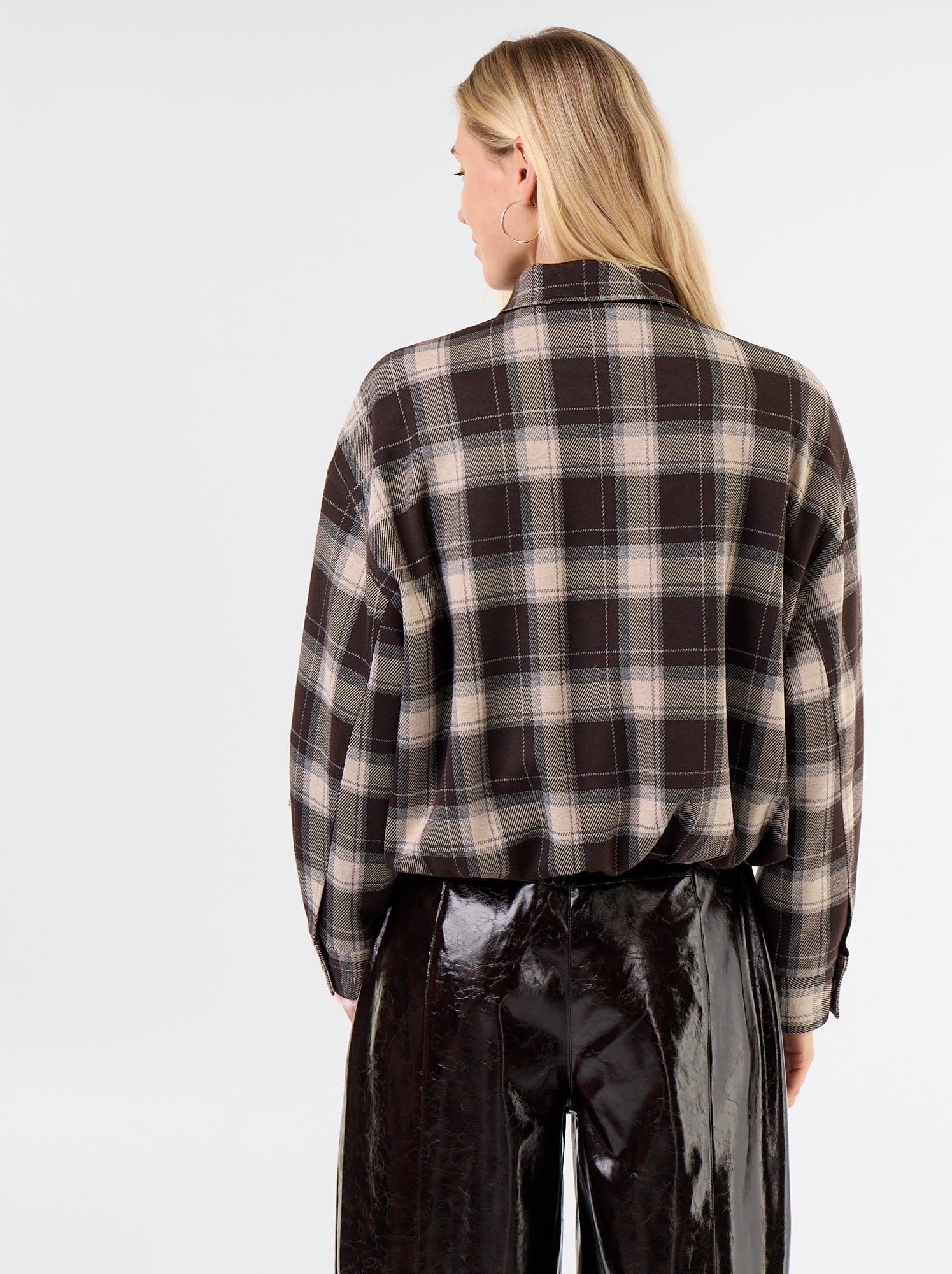 Veste en textile à carreaux - Marron