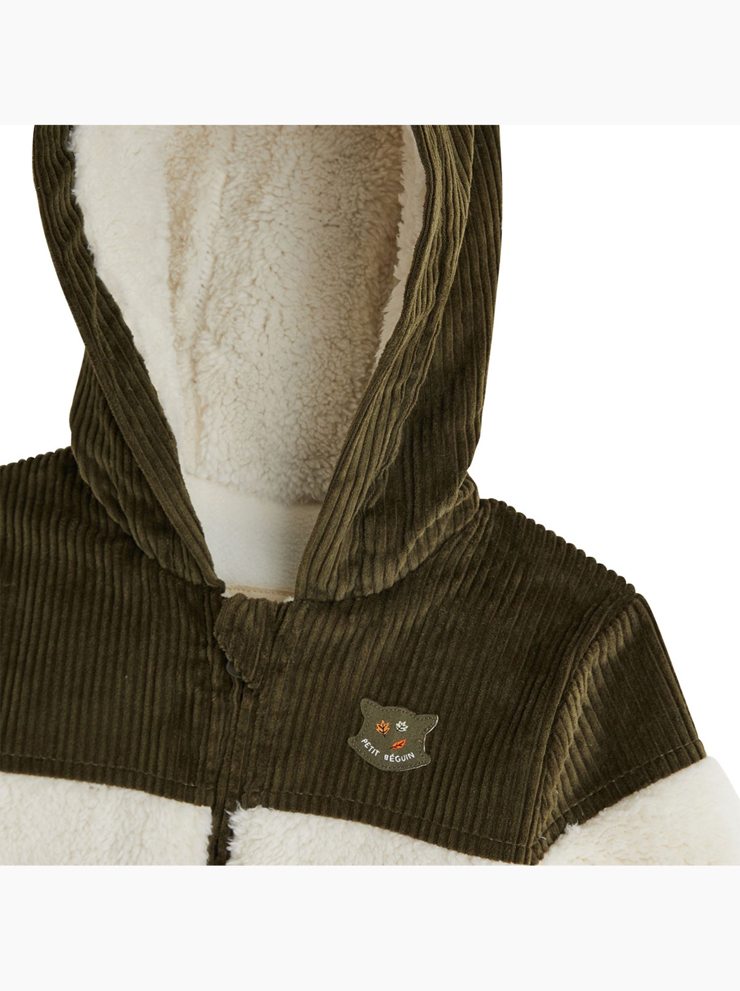 Veste enfant intérieur polaire avec capuche ginkgo - Vert