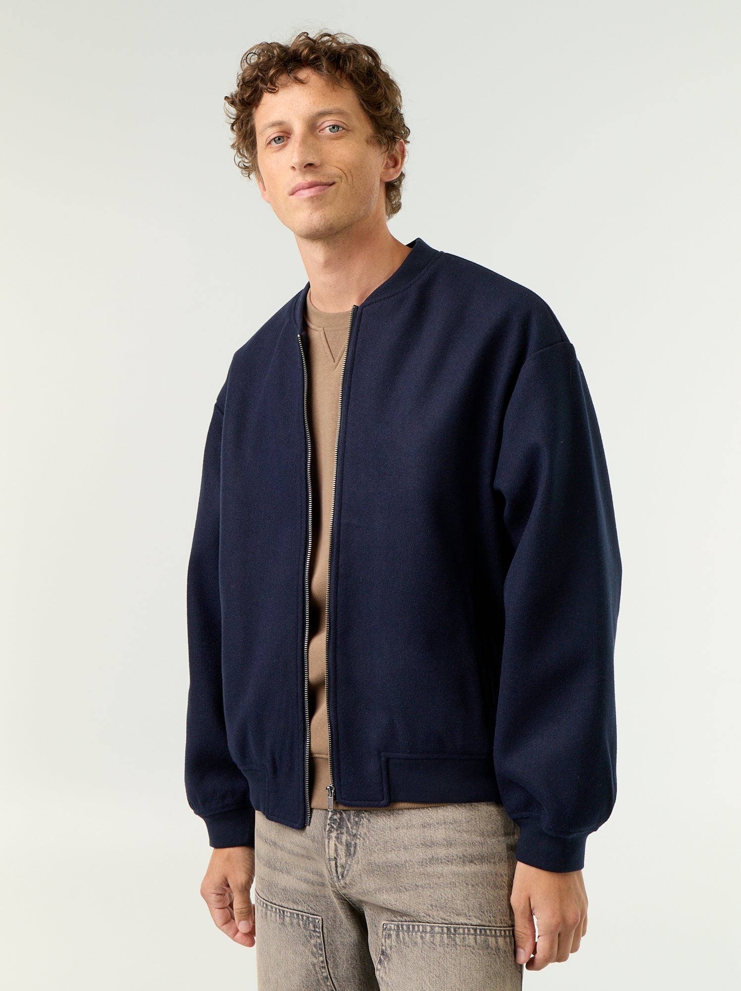 Veste faux lainage - Bleu