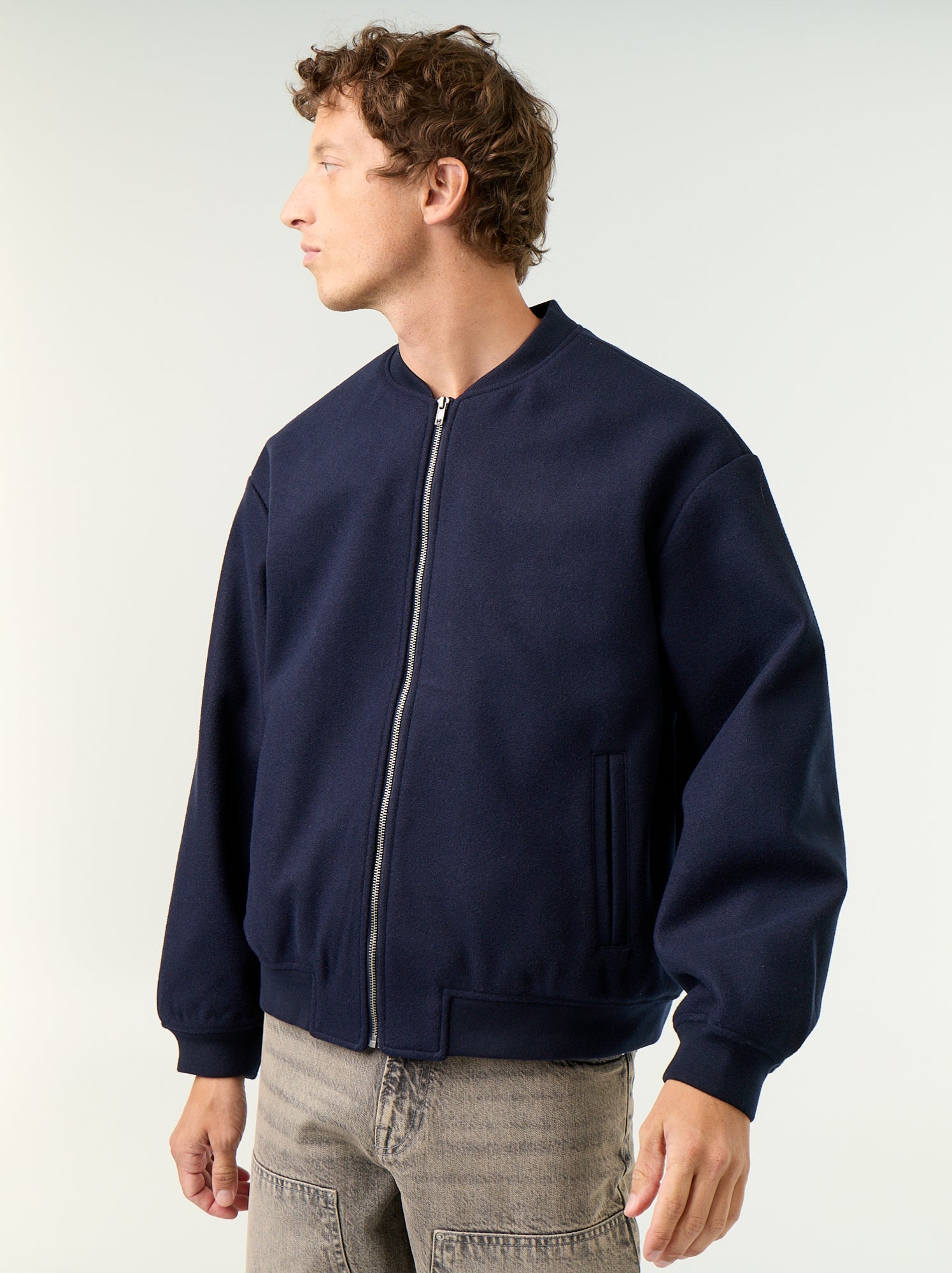 Veste faux lainage - Bleu