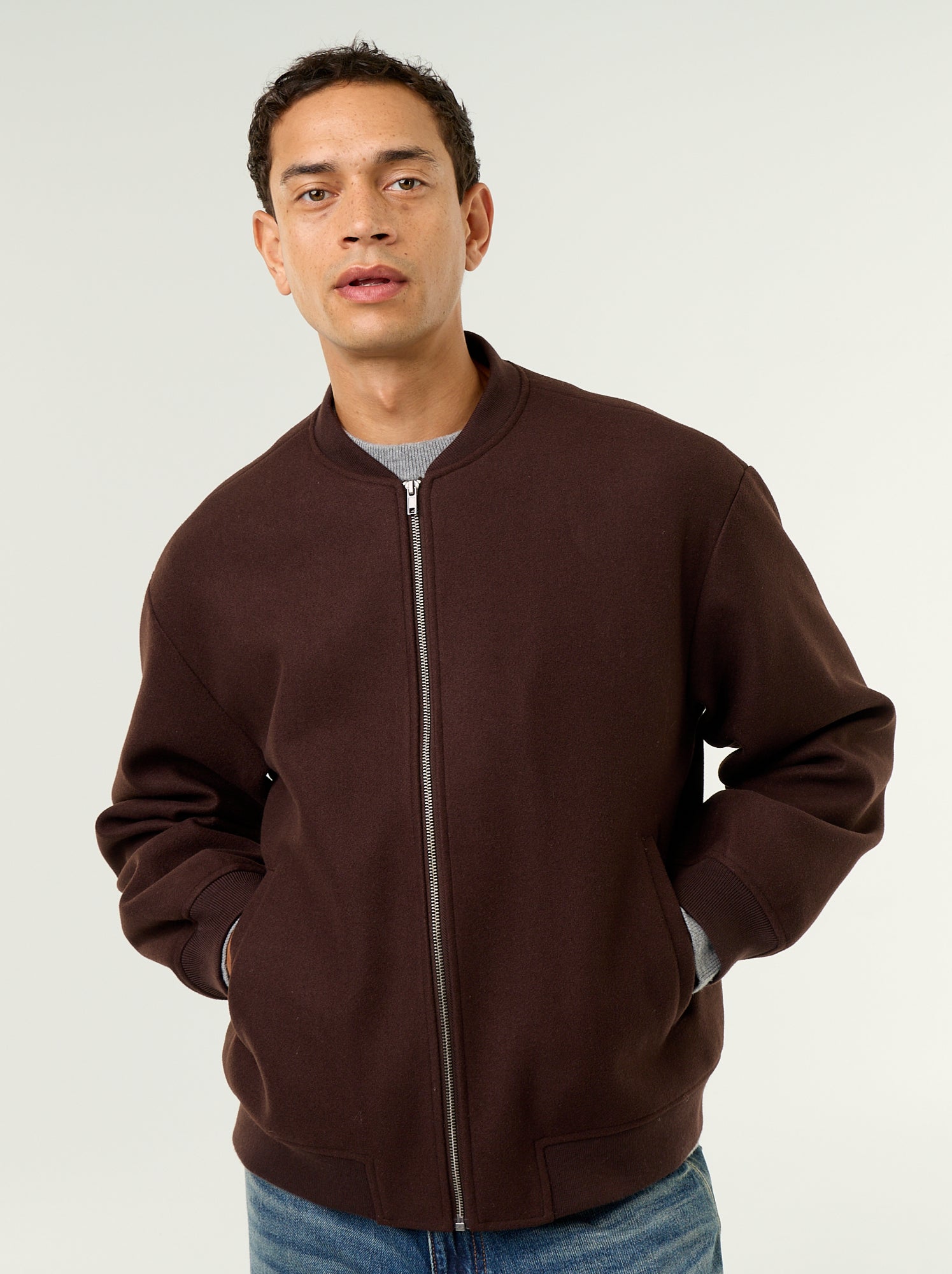 Veste faux lainage - Marron