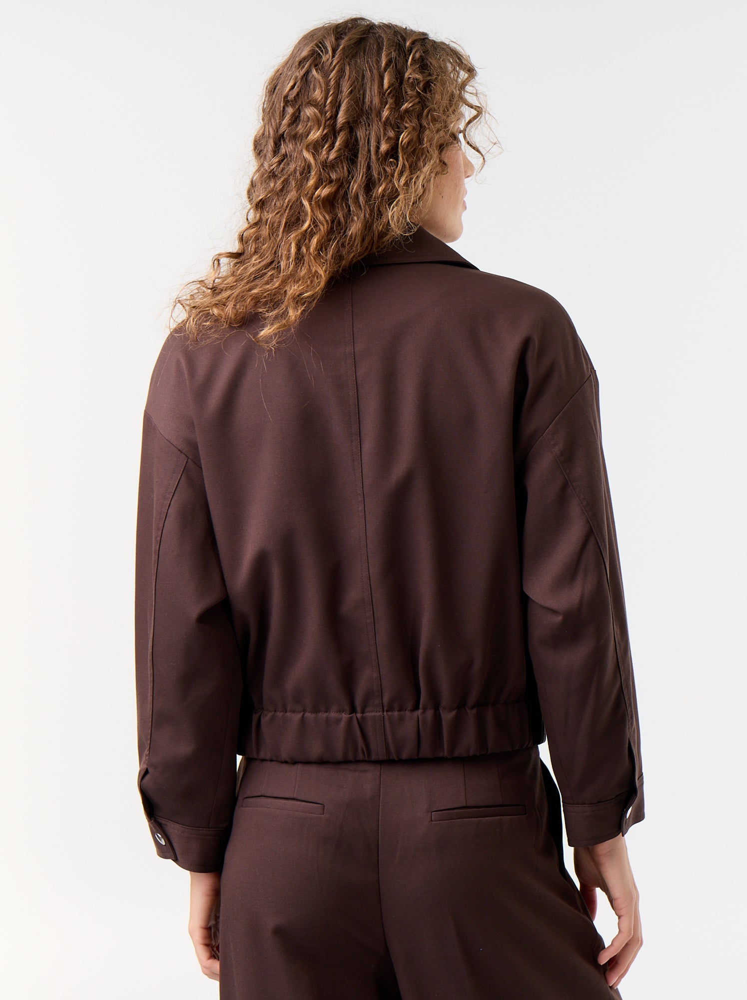 Veste fluide avec ouverture zippée - Marron