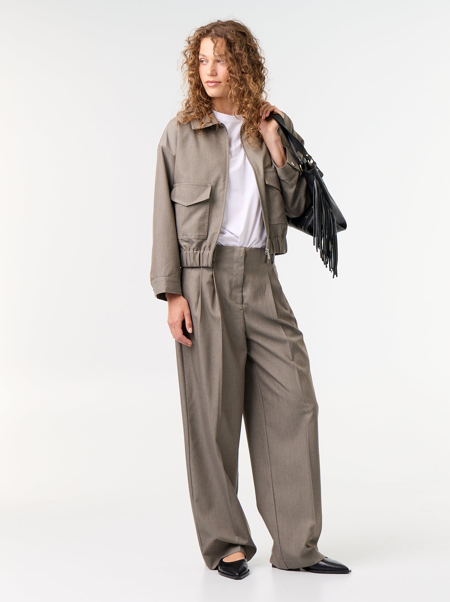 Veste fluide avec ouverture zippée - Vert
