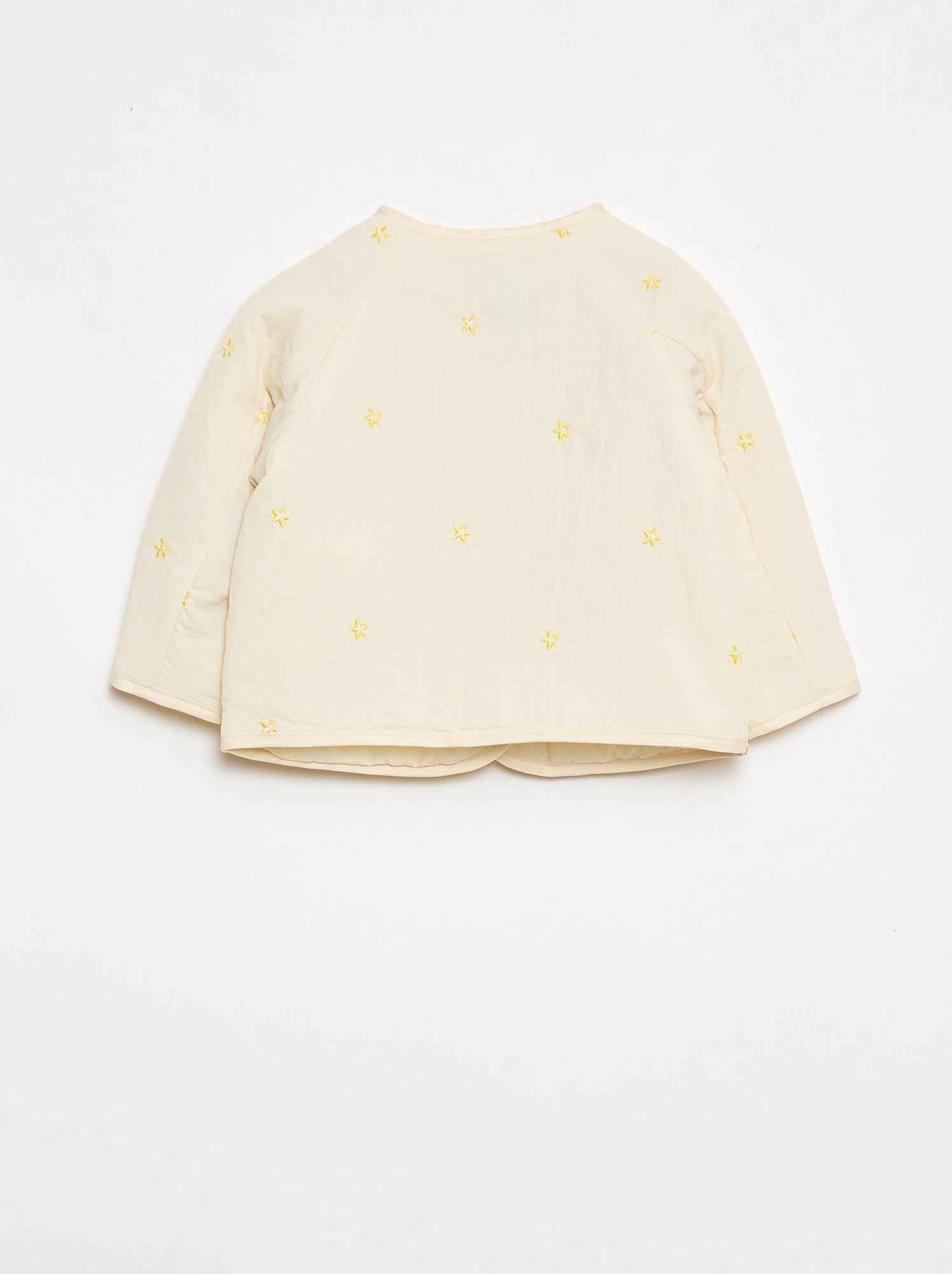 Veste matelassée col rond en tissu déperlant - Beige