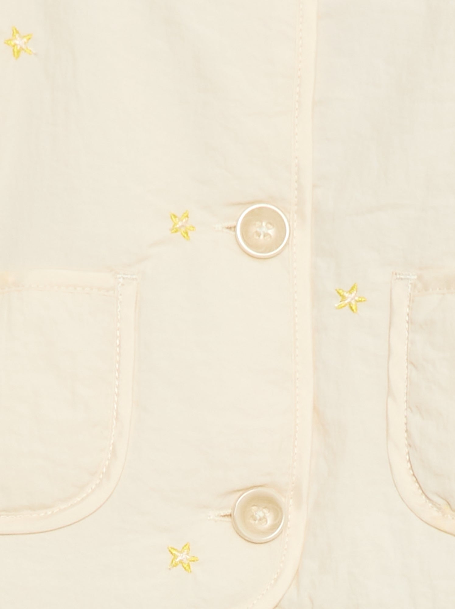 Veste matelassée col rond en tissu déperlant - Beige