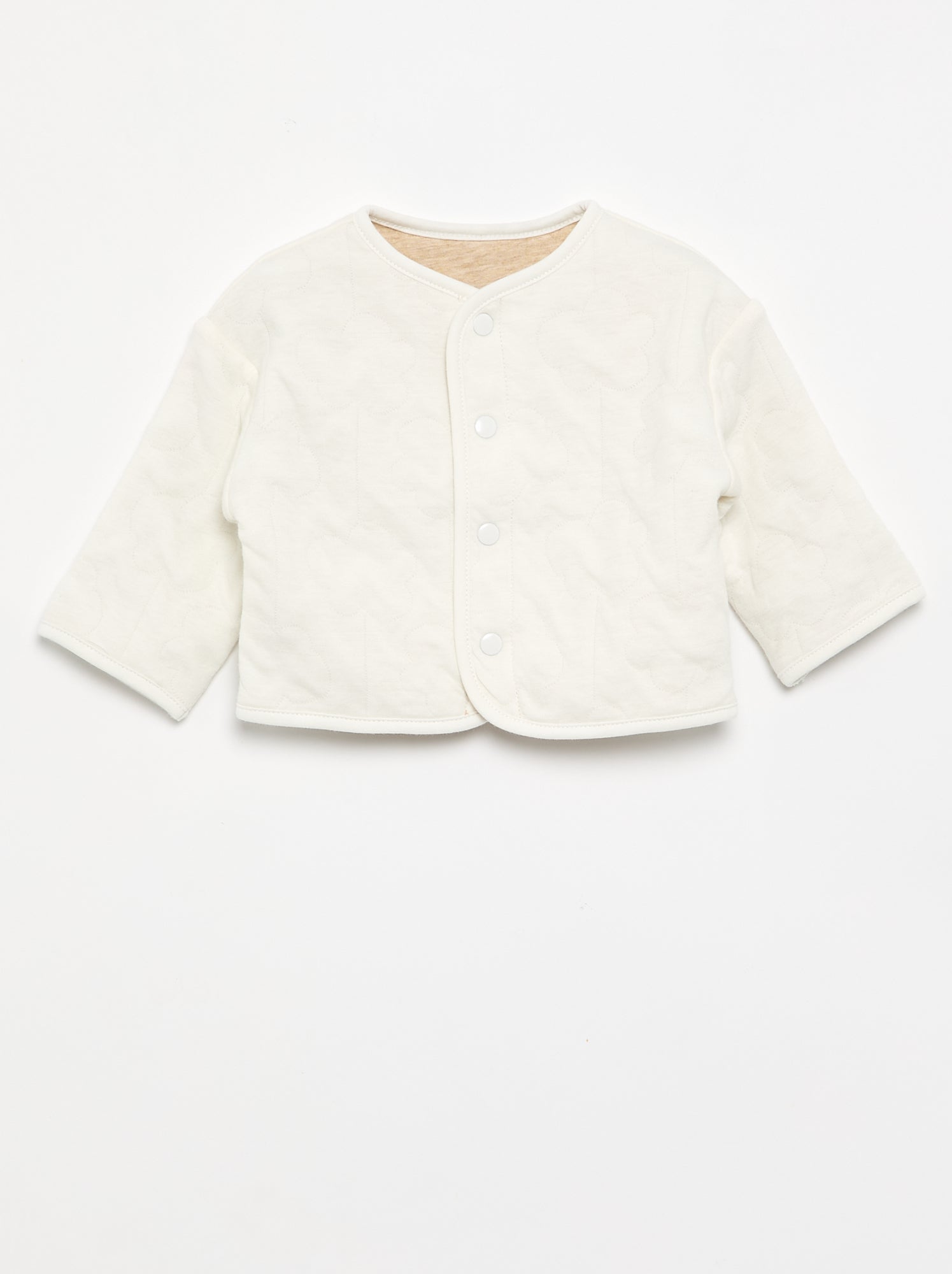 Veste matelassée et pressionnée réversible - Blanc