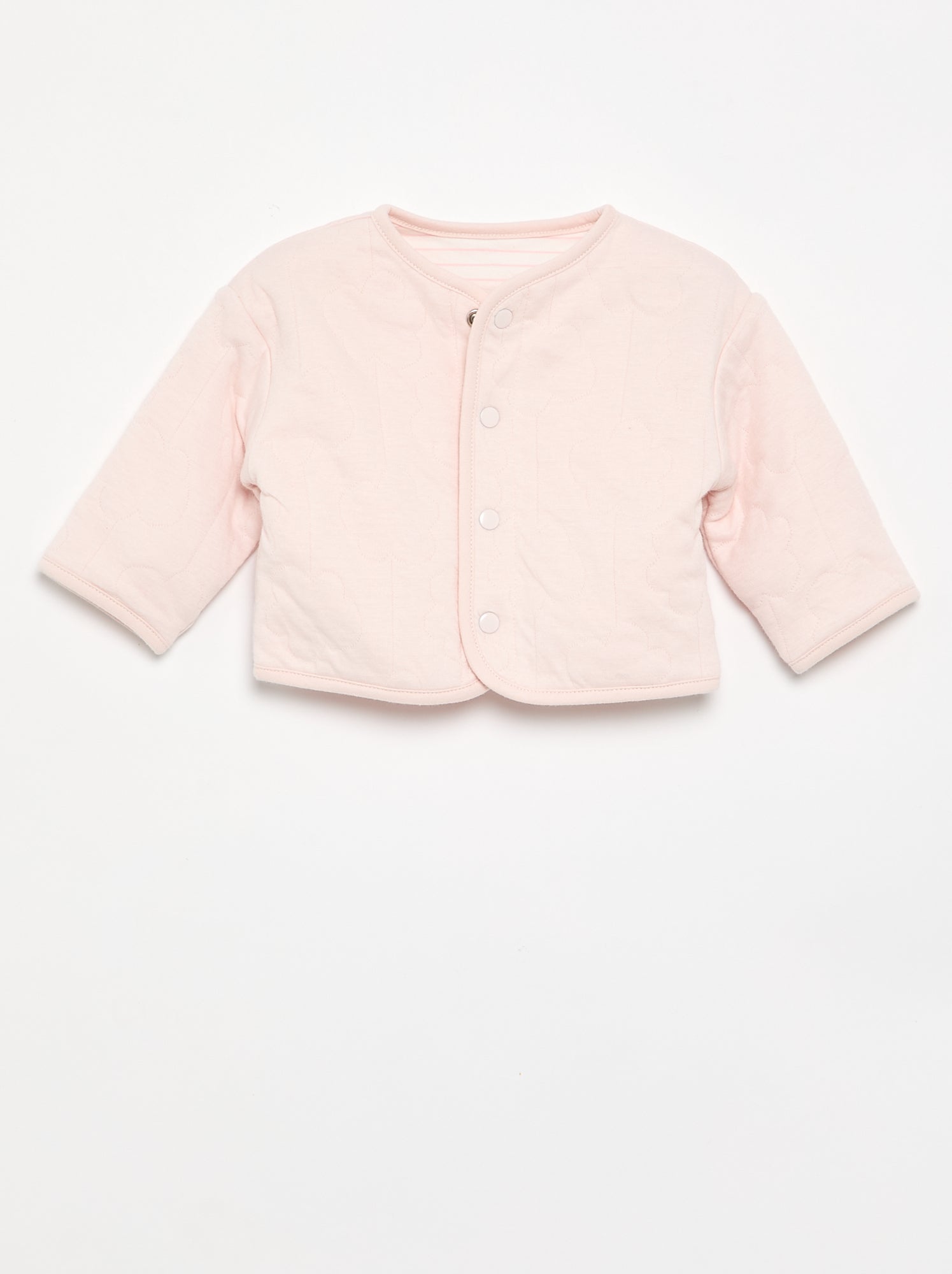 Veste matelassée et pressionnée réversible - Rose