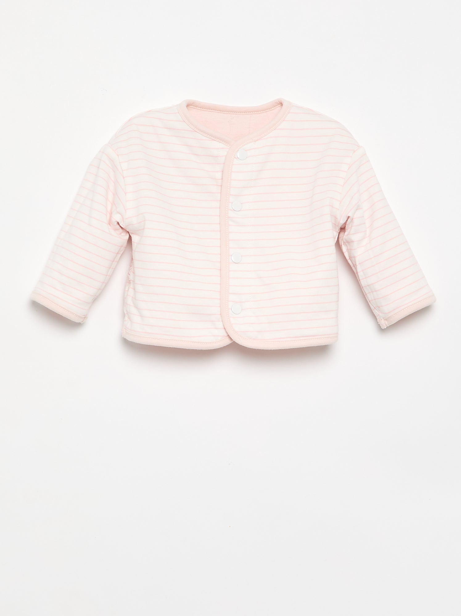 Veste matelassée et pressionnée réversible - Rose