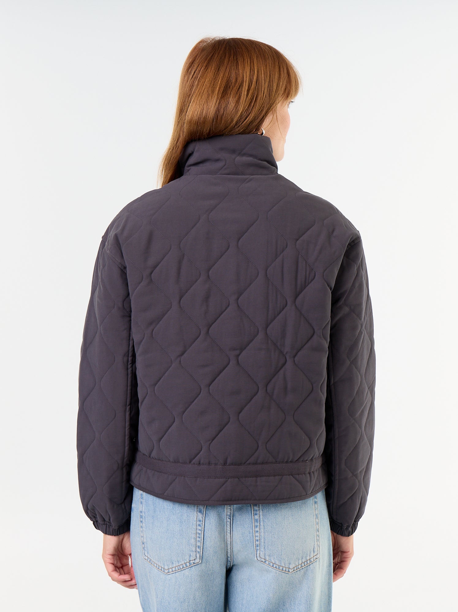 Veste matelassée resserable à la taille - Noir
